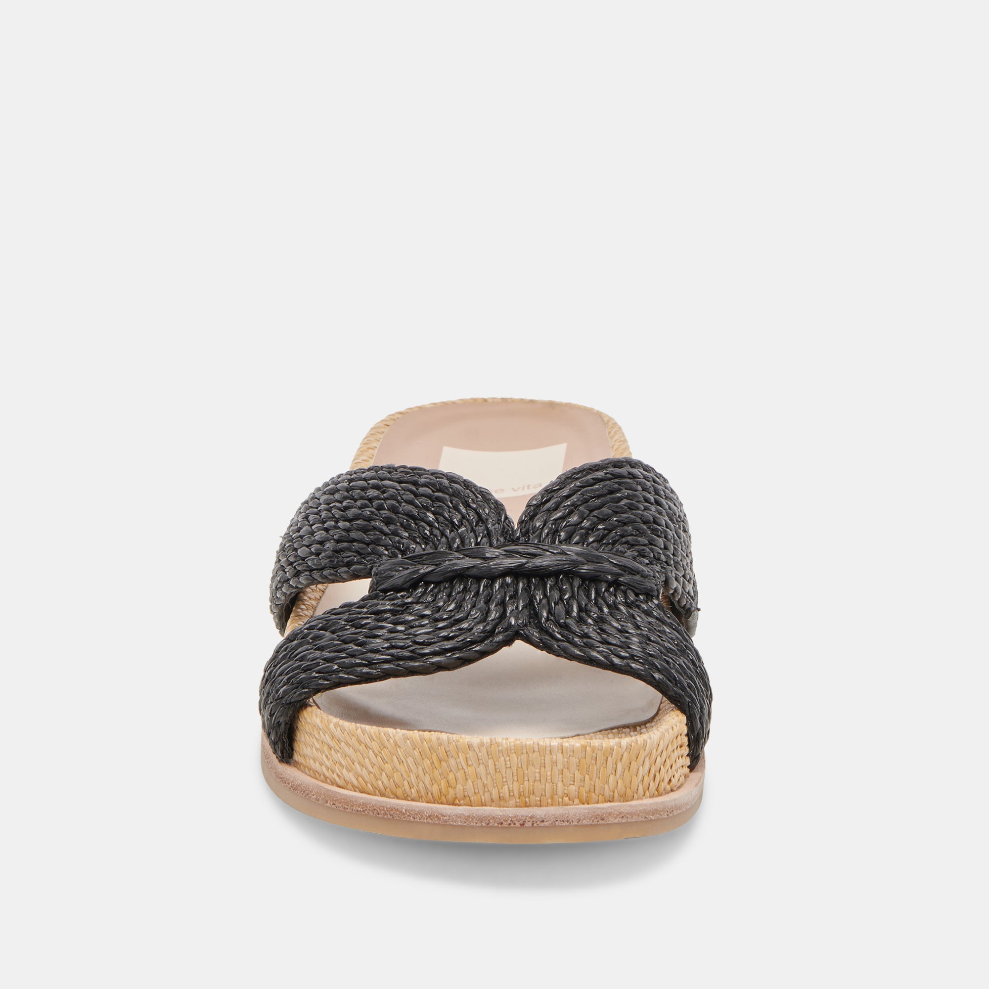 SELDA Wide Comfortable Sandals for Women - Onyx Black Raffia Beach Sandals | Perfect for Summer, Vacation, and Casual Outings
