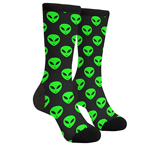 Green Cute Alien Head Black