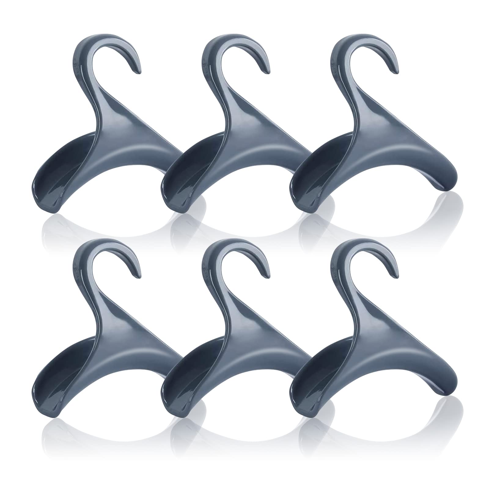 6-Piece Purse Hanger Hook Set - OPPOSHE Smooth Handbag Hanger Rack for Closet Organizing, Tote Bag Holder with Strap Protection (Grey) - Perfect for Home, Office, and Travel Storage Solutions