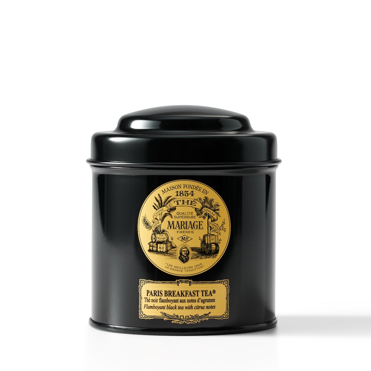 Premium Paris Breakfast Tea Loose Leaf in Decorative Tin - Authentic French Black Tea Blend for Morning Energy & Relaxation - Perfect for Home, Office & Gifting