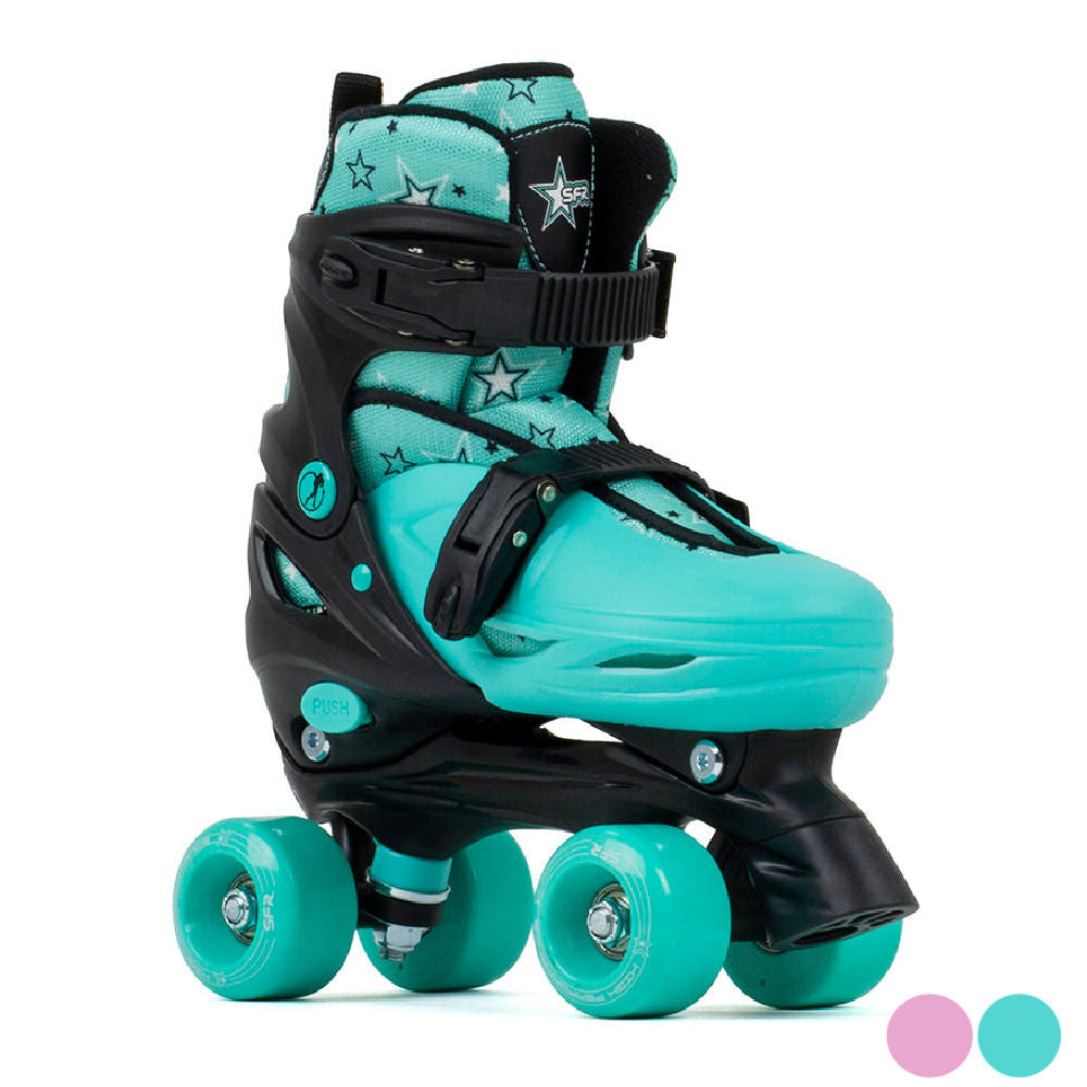 SFR Nebula Kids Roller Skates - Adjustable Quad Roller Skates for Boys & Girls Ages 5-12 - Perfect for Outdoor Play, Birthday Gifts & Roller Rink Fun