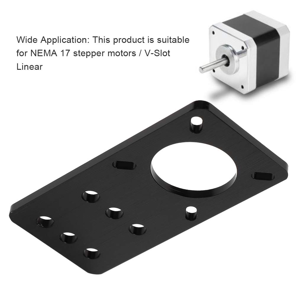 17 Stepper Motor Mount Plate - Anodized Aluminum Bracket for 3D Printers | Durable CNC Machined Mounting Plate Compatible with NEMA 17 Stepper Motors & Linear Rails | Perfect for DIY 3D Printing Projects & CNC Machine Upgrades