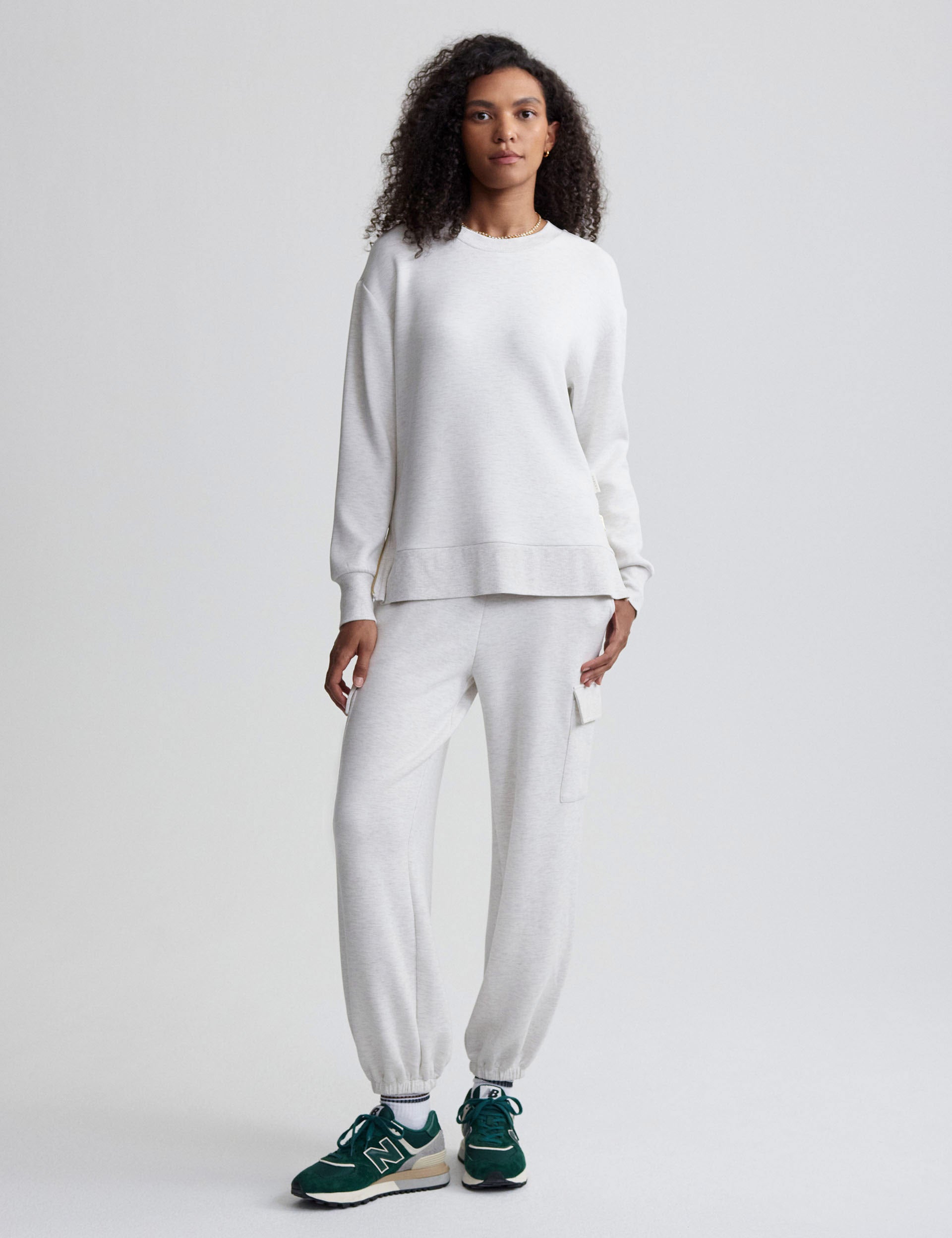 Gabriella Sweat Ivory Marl Women's Casual Pullover Sweatshirt - Soft & Comfortable for Everyday Wear, Lounge & Outings