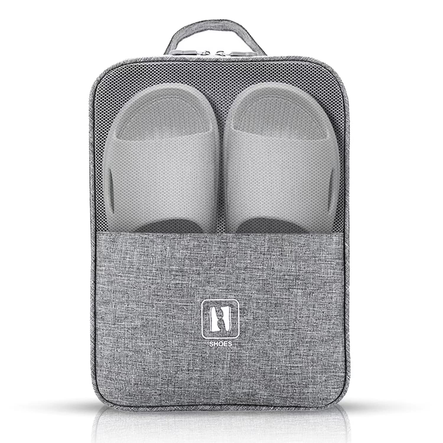 VITKSTAR Travel Shoe Bags - Portable Shoe Organizer for 3 Pairs of Shoes (Grey) | Perfect for Vacation, Gym, Business Trips & Airplane Travel