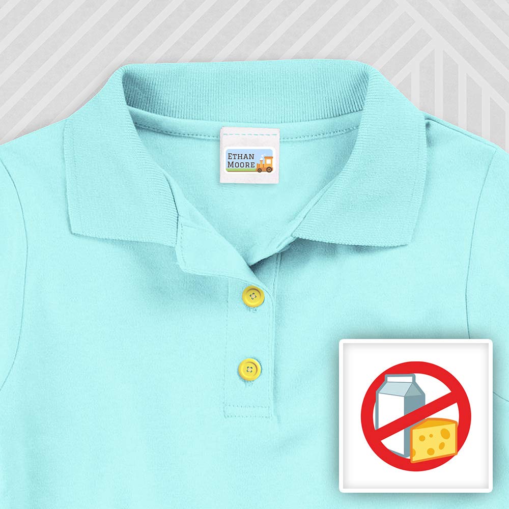 Peel & Stick Waterproof Clothing Name Labels - 112 Durable Personalized Stickers for Kids, Allergy Safe, No Dairy Design - Perfect for School, Camp & Daycare Organization