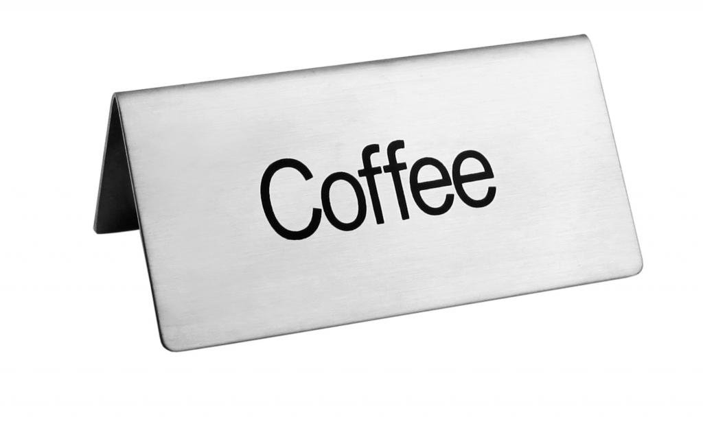 New Star Foodservice 27259 Stainless Steel Table Tent Sign for Coffee - 3