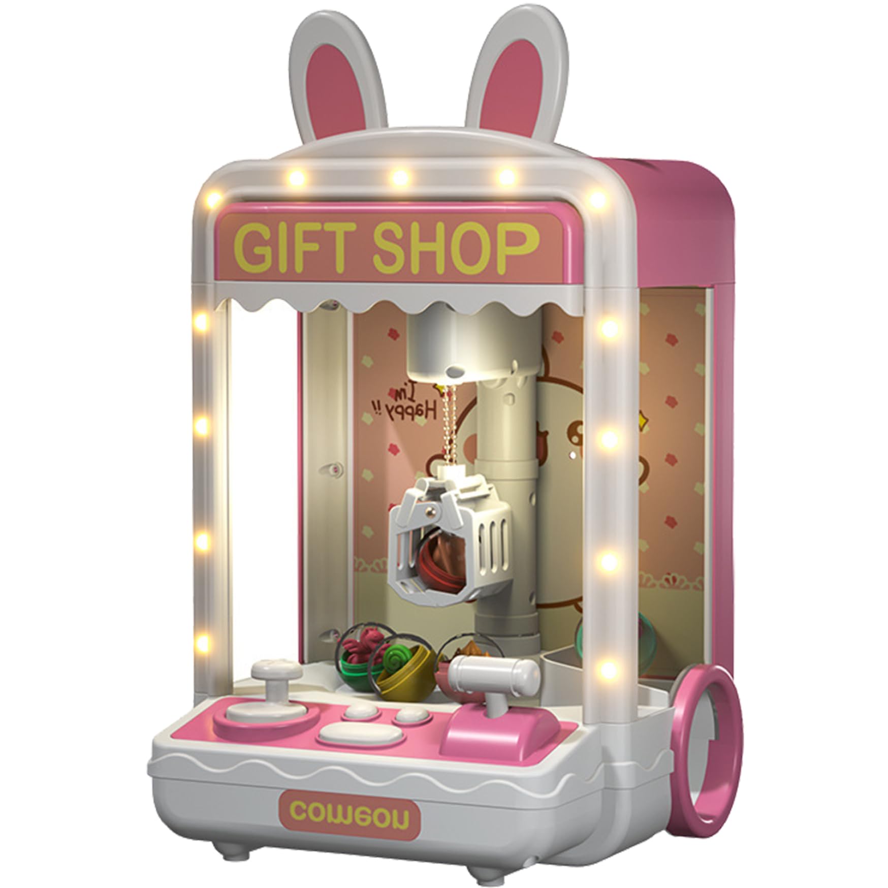 Mini Claw Machine for Kids - Electronic Arcade Candy Vending Toy with Prize Dispenser & Fun Music - Perfect Birthday, Christmas & Easter Gift for Girls & Boys - Great for Home Playrooms, Birthday Parties & Carnival-Themed Events (Rabbit Design)