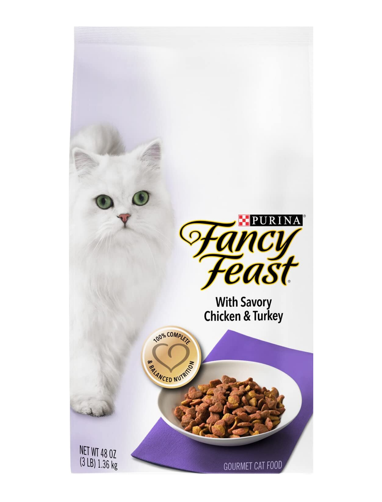 Fancy Feast Gourmet Savory Chicken & Turkey Dry Cat Food for Adult Cats - 3.5lb & 7lb Bags - High Protein Kibble for Indoor & Outdoor Cats - Perfect for Mealtime or Treats