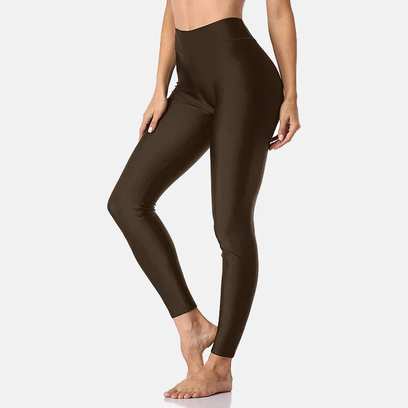 Anfilia Women's High Waisted Swim Pants - Quick Dry Swim Leggings & Swim Tights for Beach, Pool & Water Aerobics