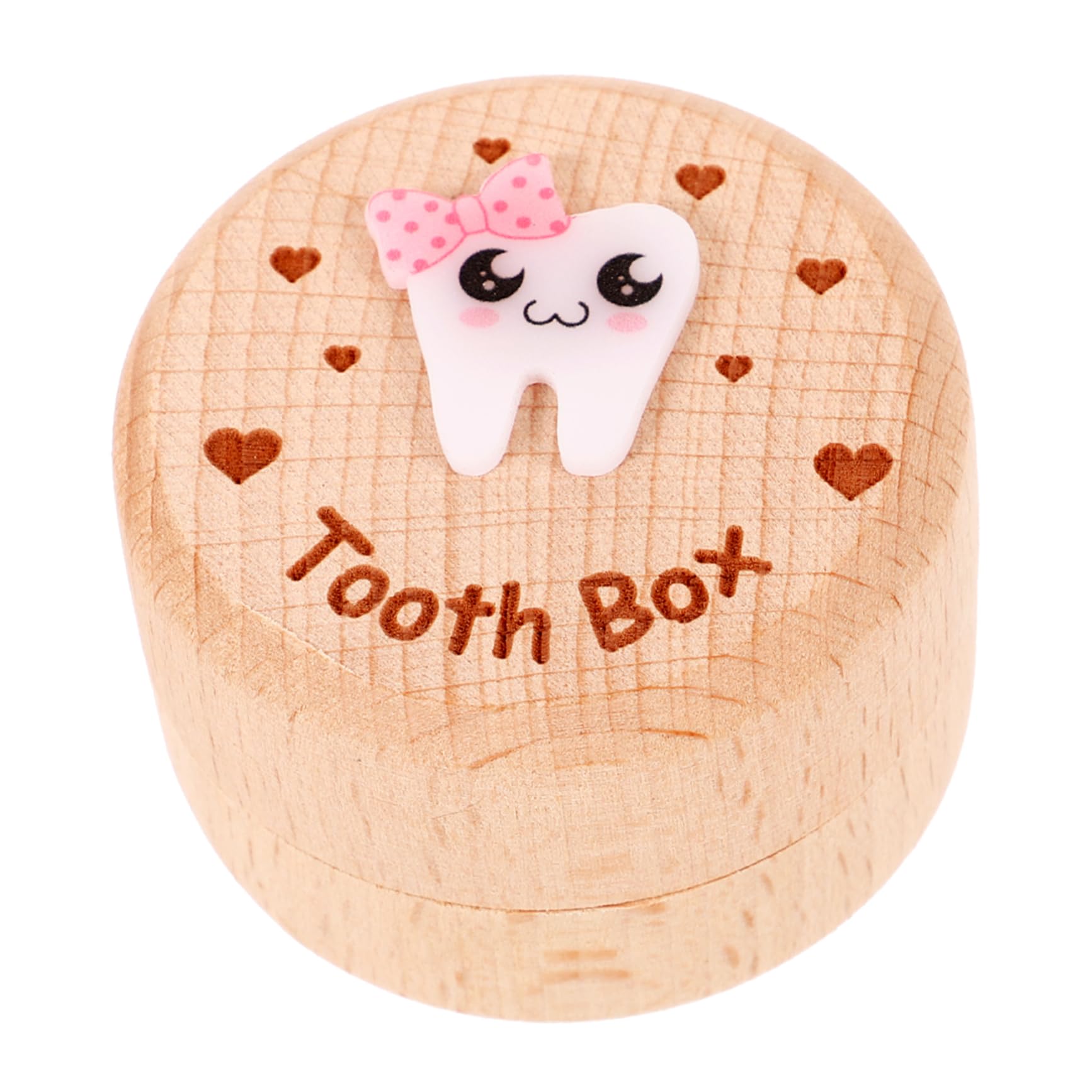 WATIIFUFU Wooden Tooth Keepsake Box for Kids - Cute Baby Tooth Storage Container | First Tooth Fairy Gift | Baby Shower Present | Nursery Decor & Childhood Memory Preservation