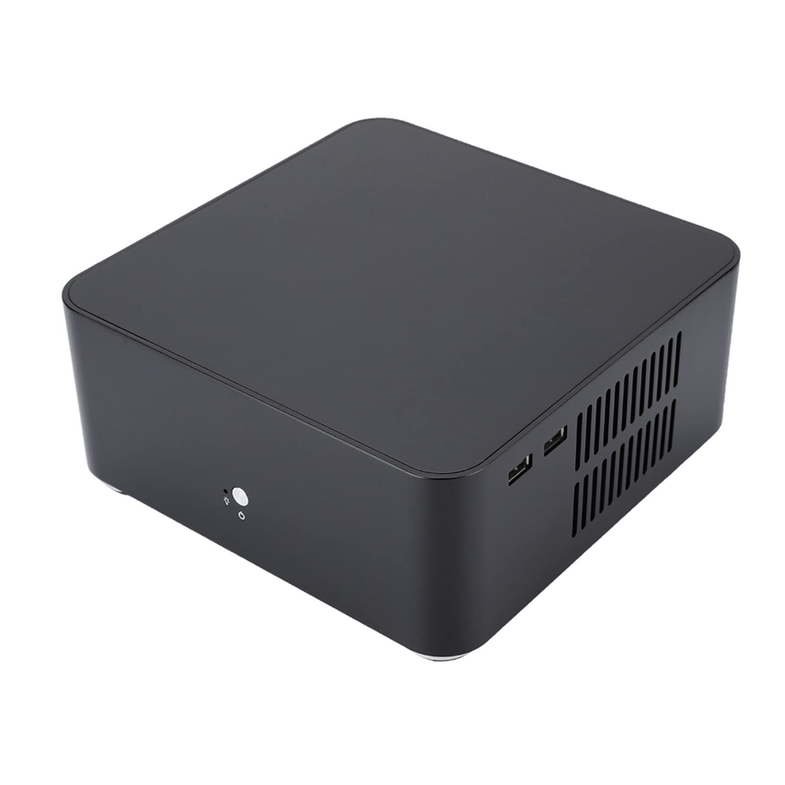 Mini ITX Computer Case - Compact Aluminum Alloy Gaming PC Case for Small Form Factor Builds | Perfect for HTPC, Home Theater & Space-Saving Desktop Setup (Black)