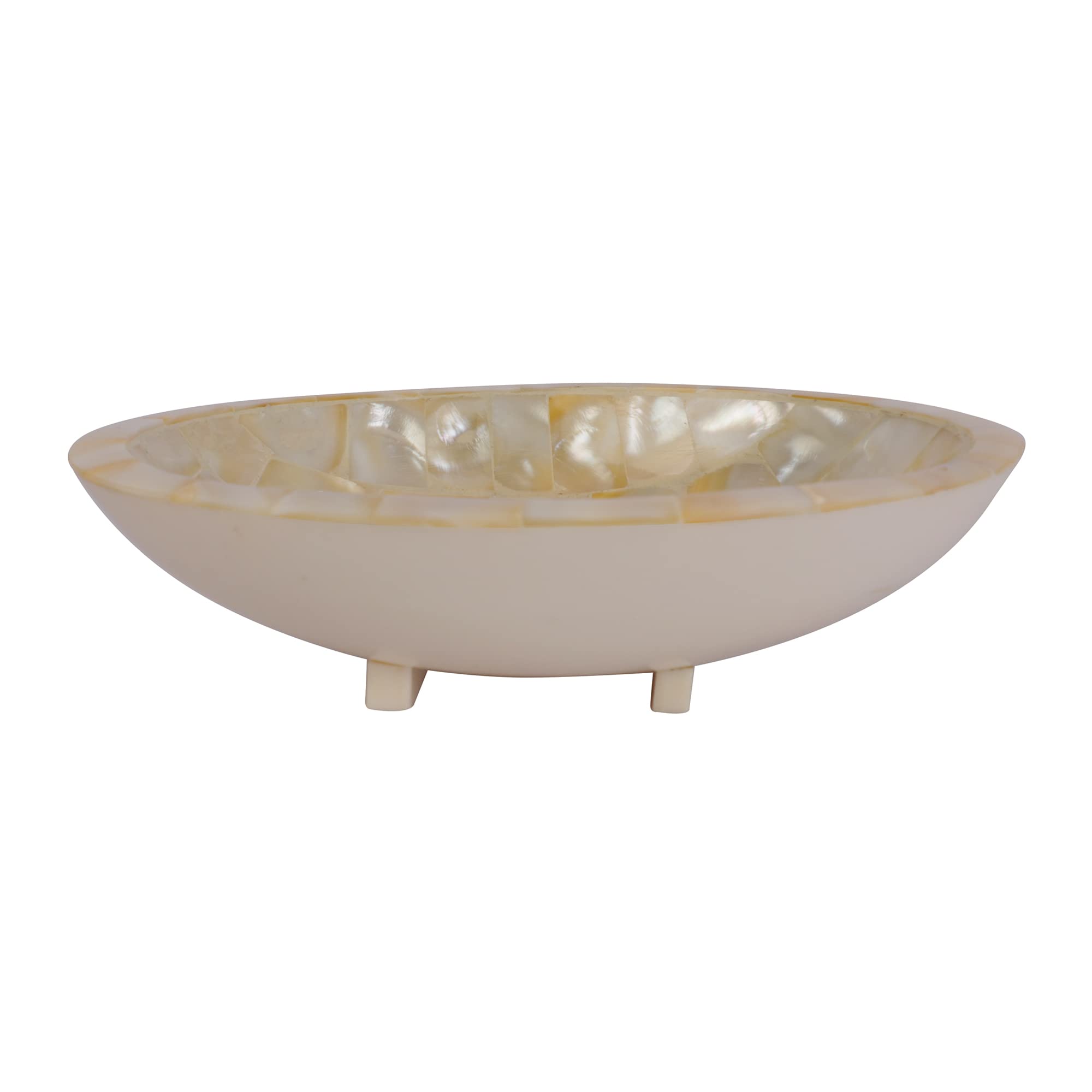 Oval Mother of Pearl Soap Holder - Draining Dish Soap Saver with Sponge Holder - Extends Soap Life & Easy to Clean - Kitchen Sink Organizer Tray for Dishwashing Accessories - Perfect for Bathroom, Kitchen & Laundry Room Organization