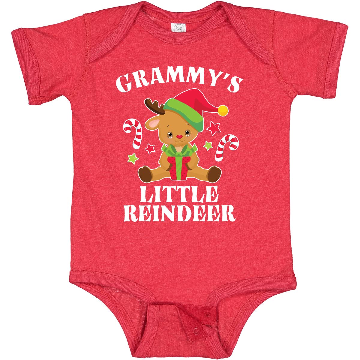 Inktastic Christmas Grammy's Little Reindeer with Candy Canes Baby Bodysuit - Adorable Holiday Outfit for Infants & Toddlers - Perfect for Family Photos, Christmas Parties & Gift Giving