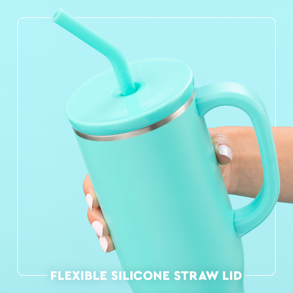 Glacier Stripe Mega Mug 30oz - Large Insulated Coffee Cup with Stripe Design - Perfect for Home, Office & Outdoor Use
