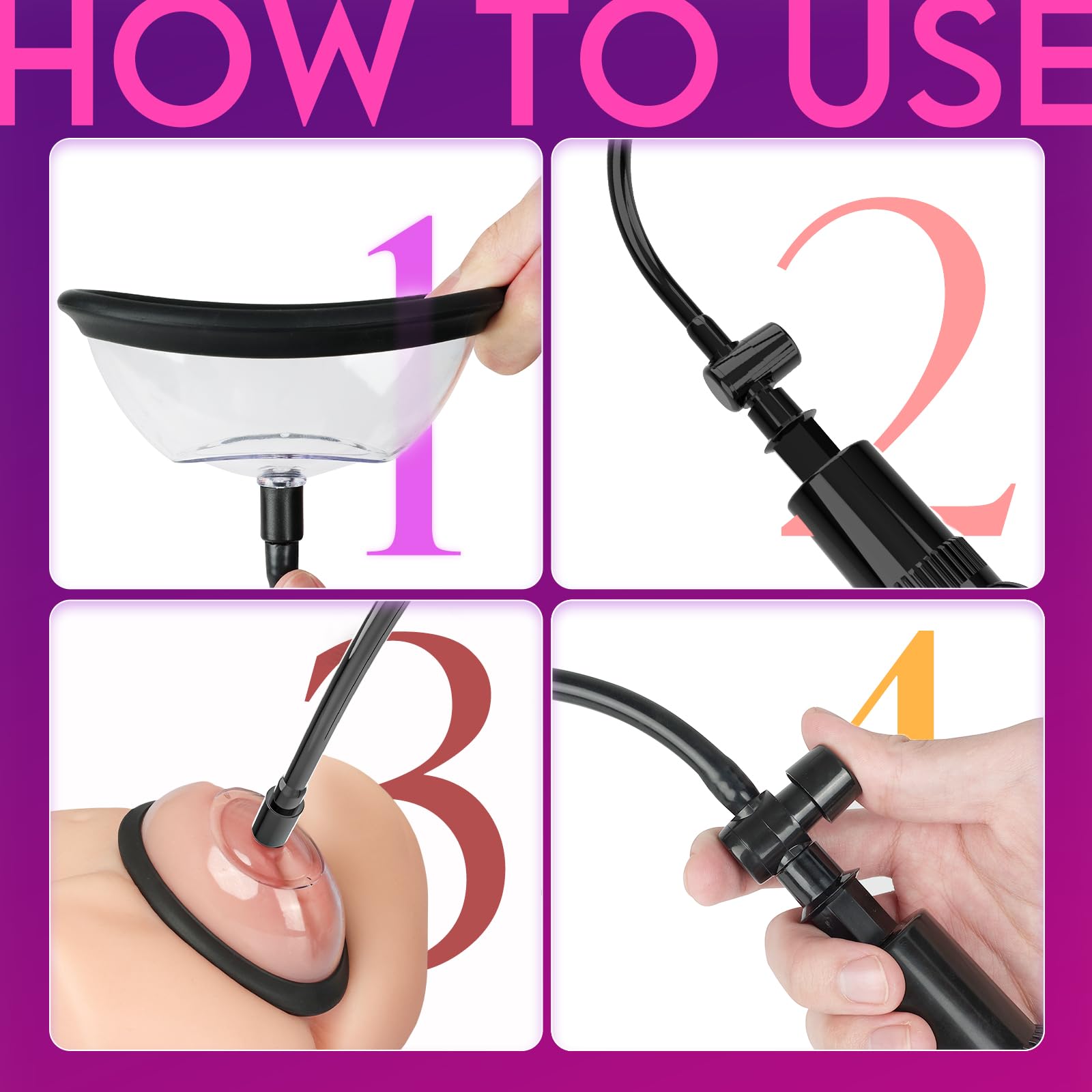 Premium Women's Vacuum Breast & Clitoral Pump Set - 2 Strong Suction Cups for Enhanced Sensation, Adult Sex Toy for Pleasure & Intimacy | Perfect for Couples Play, Solo Exploration & Sensual Massage