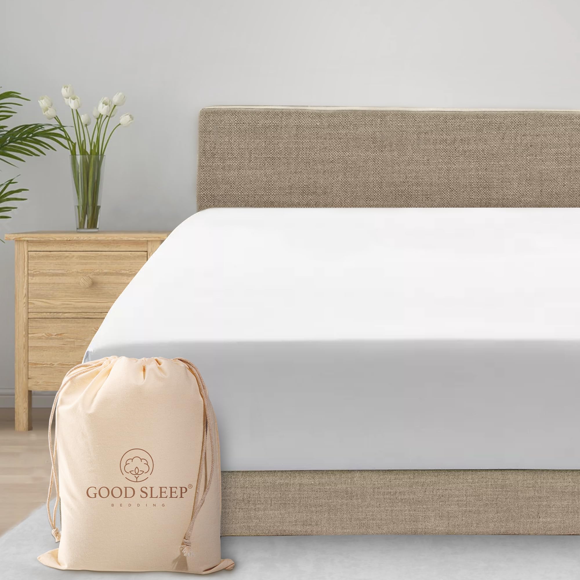 Luxury 800 Thread Count Queen Fitted Sheet - Soft, Breathable Sateen Weave Deep Pocket Bedding (16