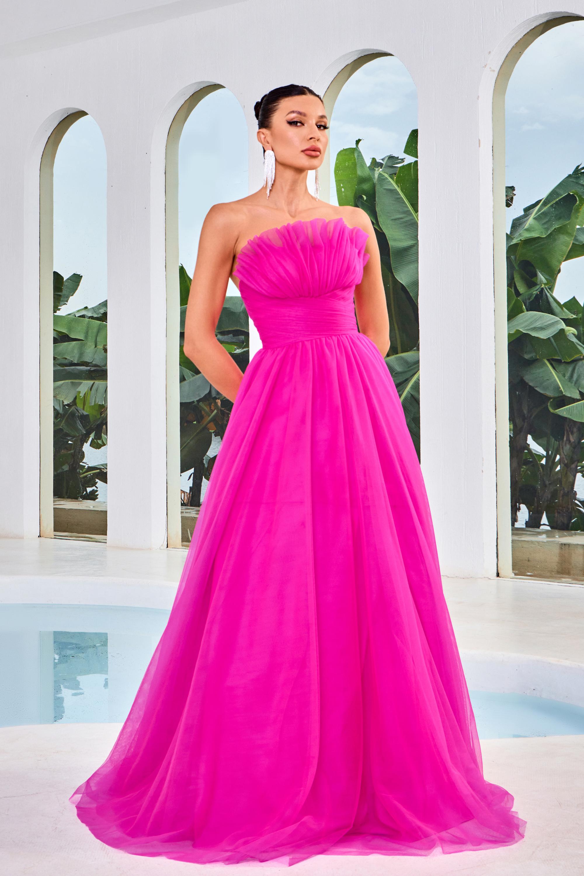 J'adore Evening Dress - A-Line Straight Tulle Sleeveless Prom Gown J24003 | Perfect for Formal Events, Weddings & Special Occasions