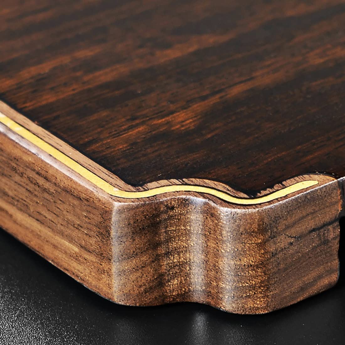 Premium Ebony Tea Tray - Handcrafted Chinese Kung Fu Tea Set with Solid Wood & Sandalwood Design | Double-Layer Bamboo Drainage | Perfect for Teahouse, Home, Office & Meditation Spaces