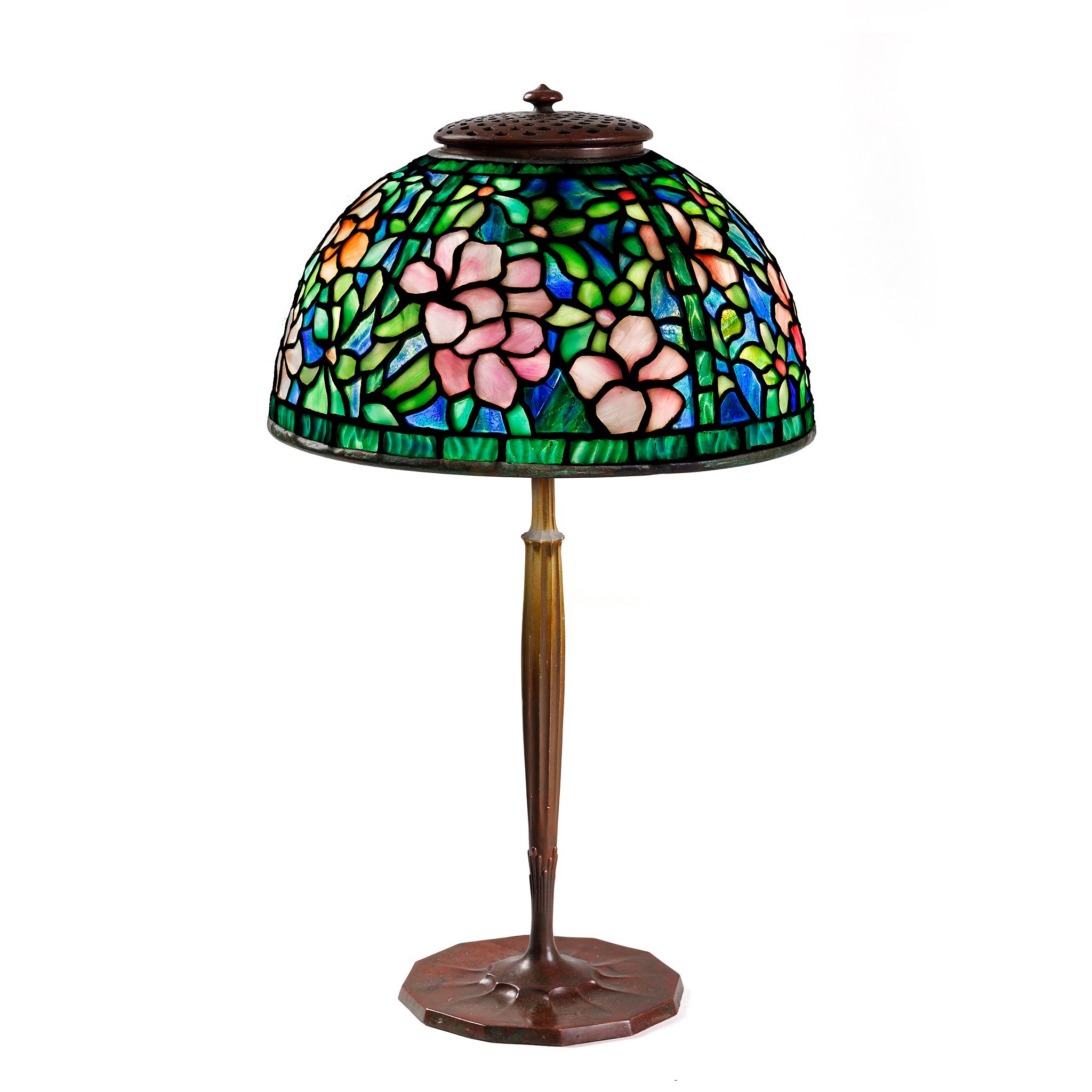Tiffany Studios New York Pony Azalea Table Lamp - Antique Stained Glass Tiffany Style Lamp for Home Decor, Living Room, Bedroom Lighting