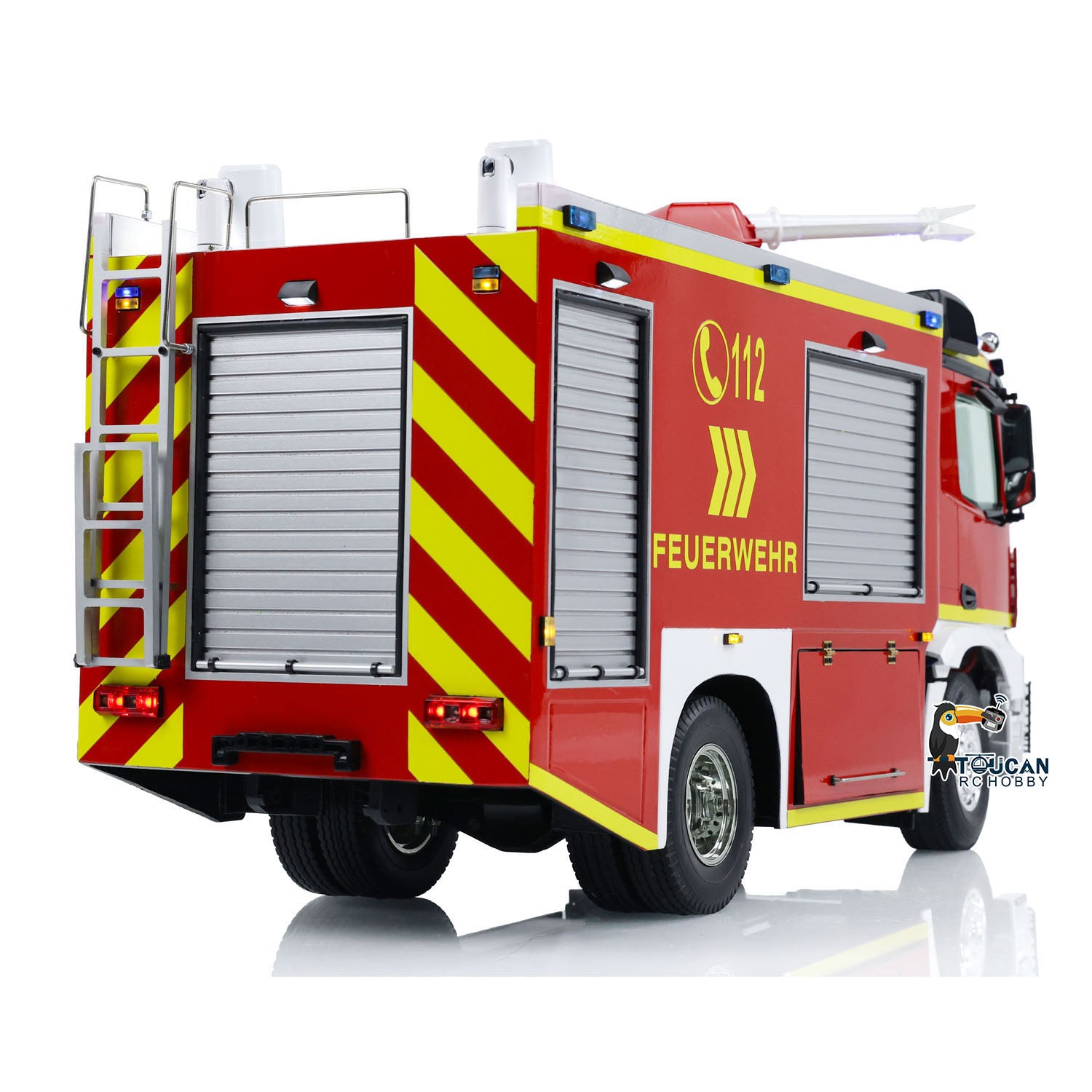 1/14 Scale 4x2 RC Fire Truck with Extinguisher - 2 Speed Transmission, Motor, ESC, Servo, Sound & Light System - Remote Control Firefighting Vehicle for Kids & Adults - Perfect for Play, Collecting & Emergency Simulation
