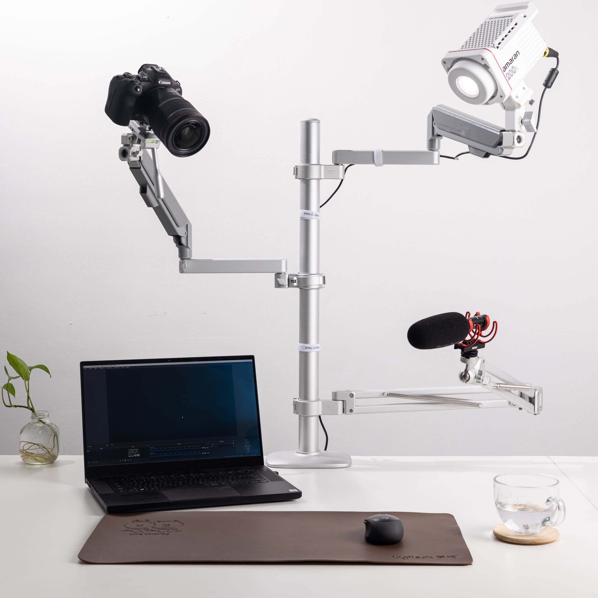 Geartree 2748 Heavy Duty Single Monitor Desk Mount - 40kg Capacity, Adjustable VESA Stand with Clamp for Home & Office Workspace Setup