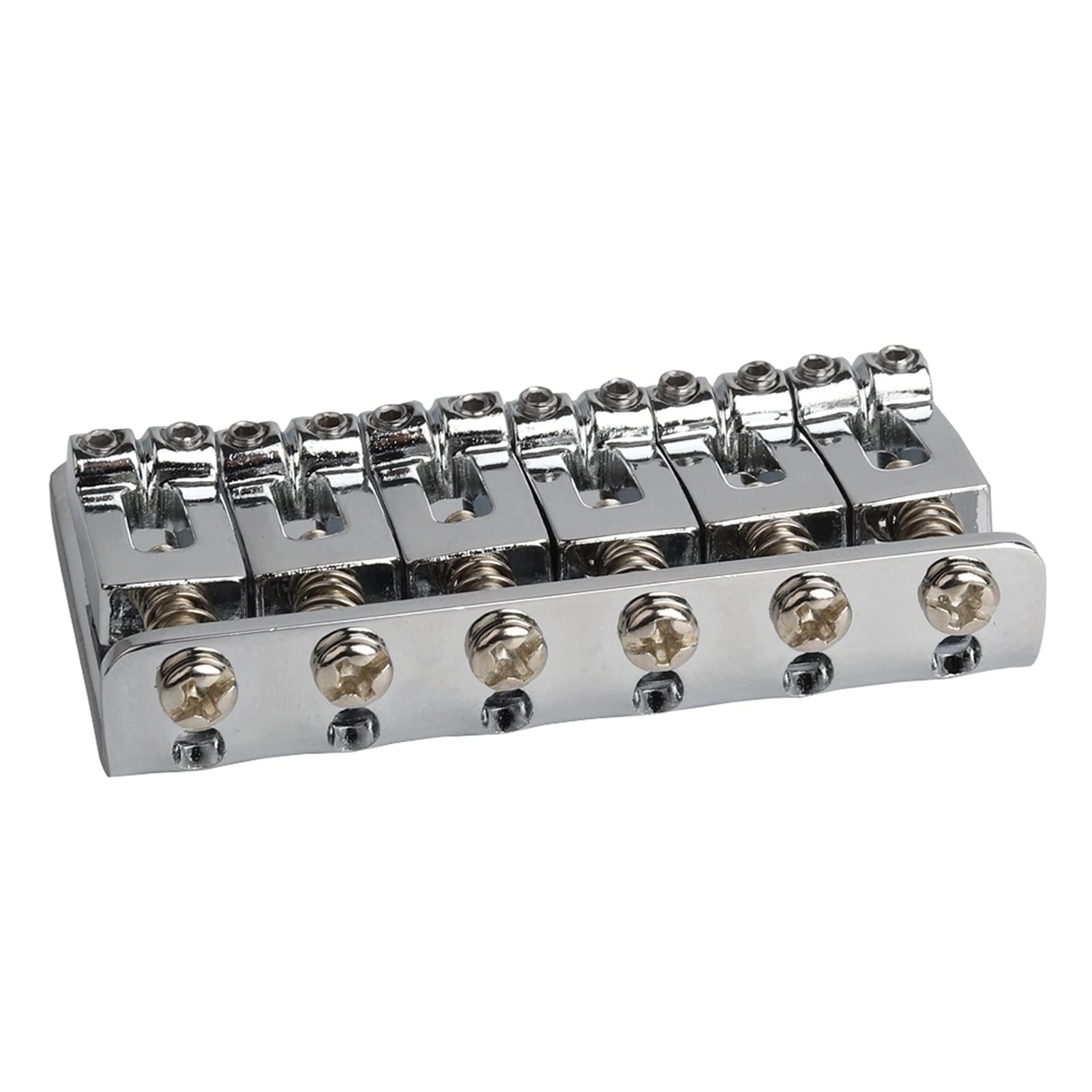 6-String Electric Guitar Bridge - Hardtail Fixed Metal Saddle Top Load Tailpiece (Silver) | Replacement Part for Guitar Repair & Upgrade | Perfect for Rock, Blues & Studio Recording