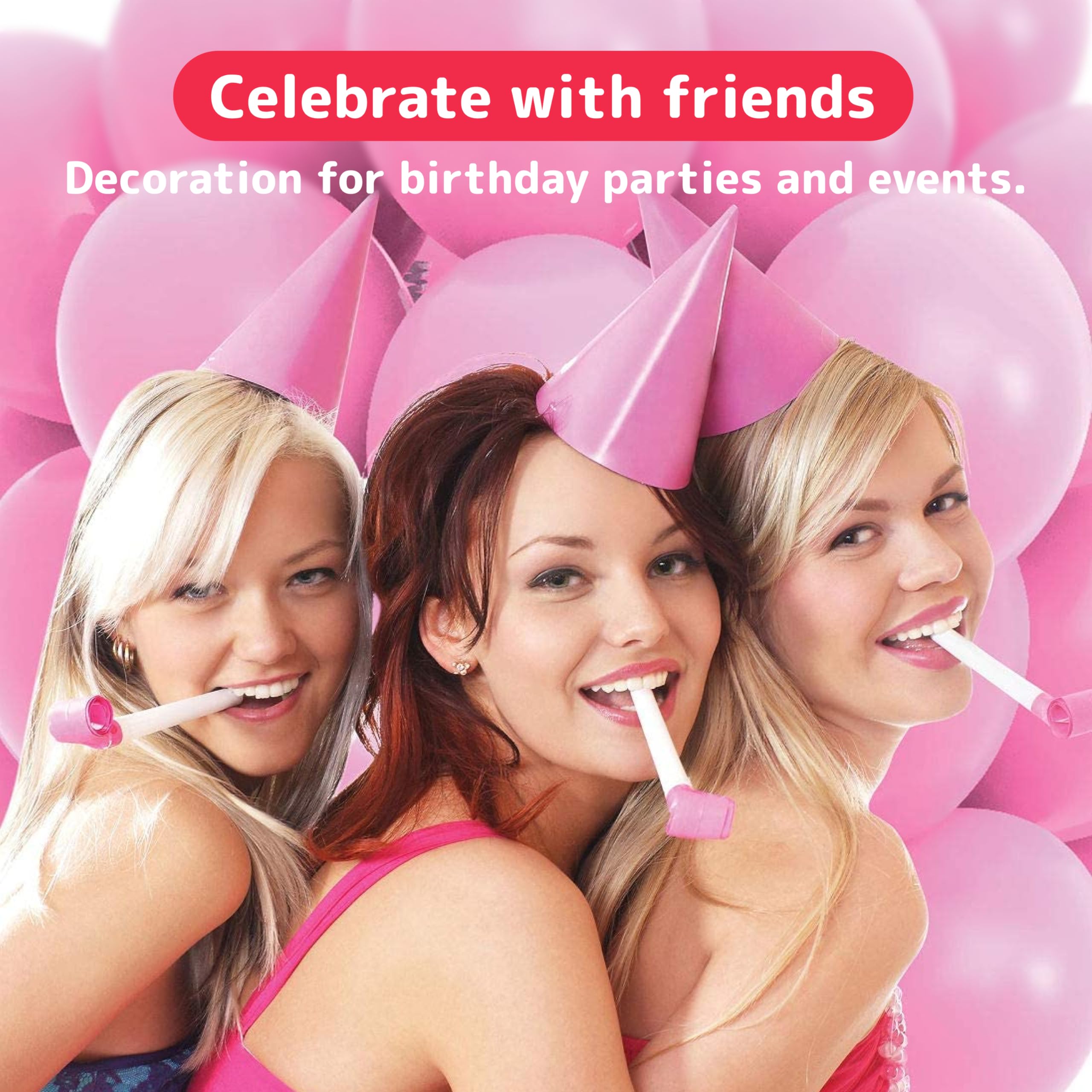 Prextex 75-Pack 12 Inch Pink Party Balloons with Matching Ribbon - Helium Quality for Pink Theme Parties, Weddings, Baby Showers & Birthday Decorations - Perfect for Balloon Arches, Backdrops and Party Supplies