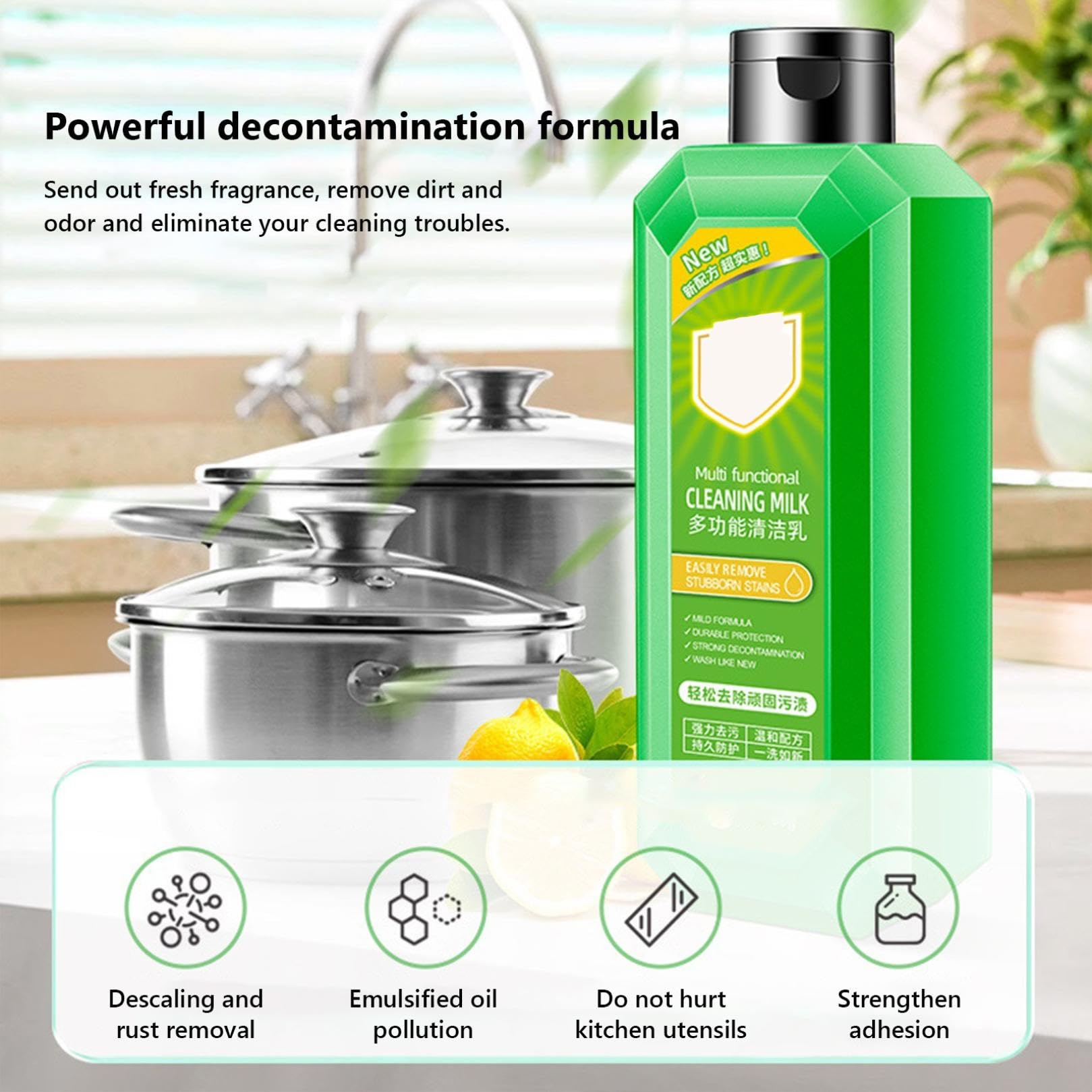 300g Powerful Multi-Purpose Cleaner - All-in-One Foam Cleaning Spray for Kitchen, Bathroom, Car & Home | Stain Remover, Degreaser & Disinfectant | Safe for Countertops, Tiles, Appliances & Upholstery