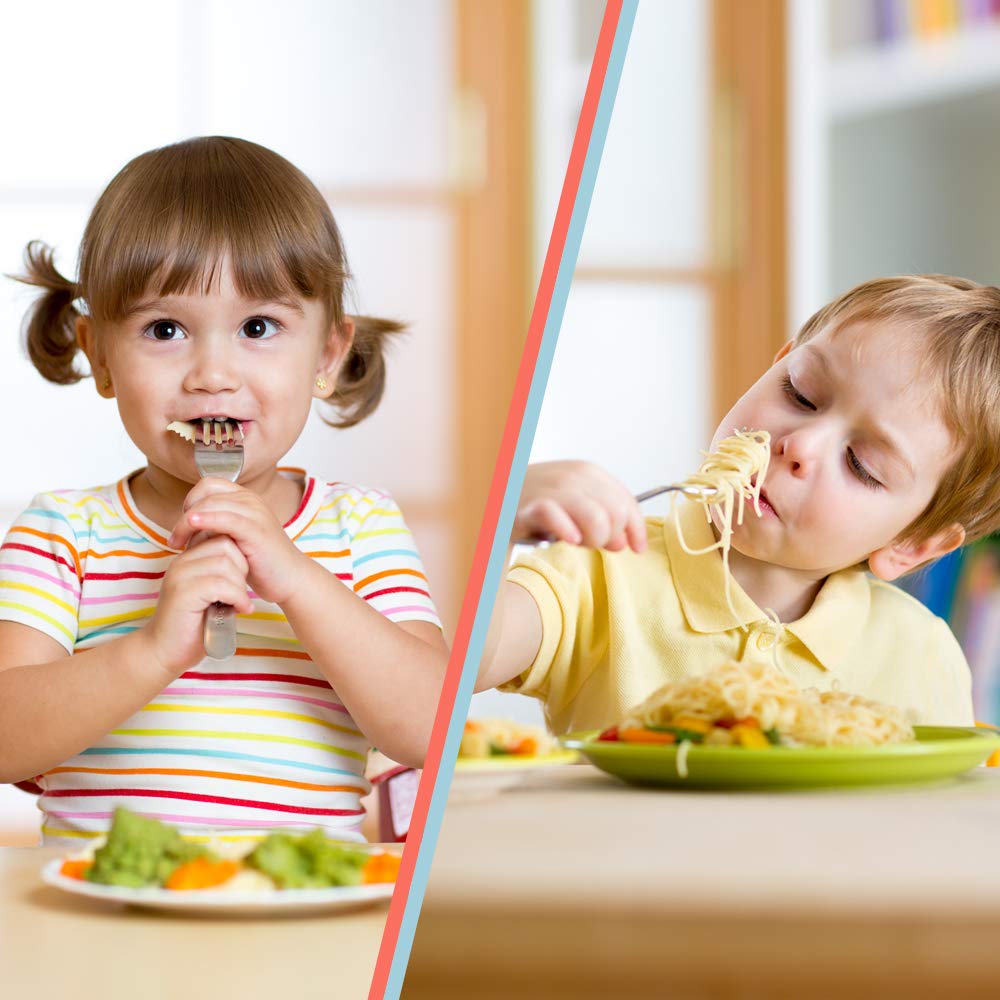 4 Piece Stainless Steel Toddler Forks - Safe Self Feeding Utensils for Babies & Kids | Dishwasher Safe | Perfect for Home, Travel & Daycare Use