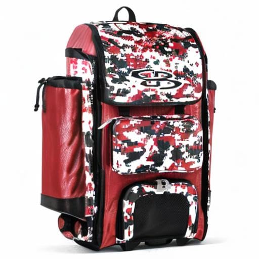 Boombah Catchers Superpack Hybrid Rolling Digital Camo Bat Bag - Wheeled & Backpack Baseball Equipment for Players & Coaches - Perfect for Travel, Games & Practice (Multiple Colors Available)