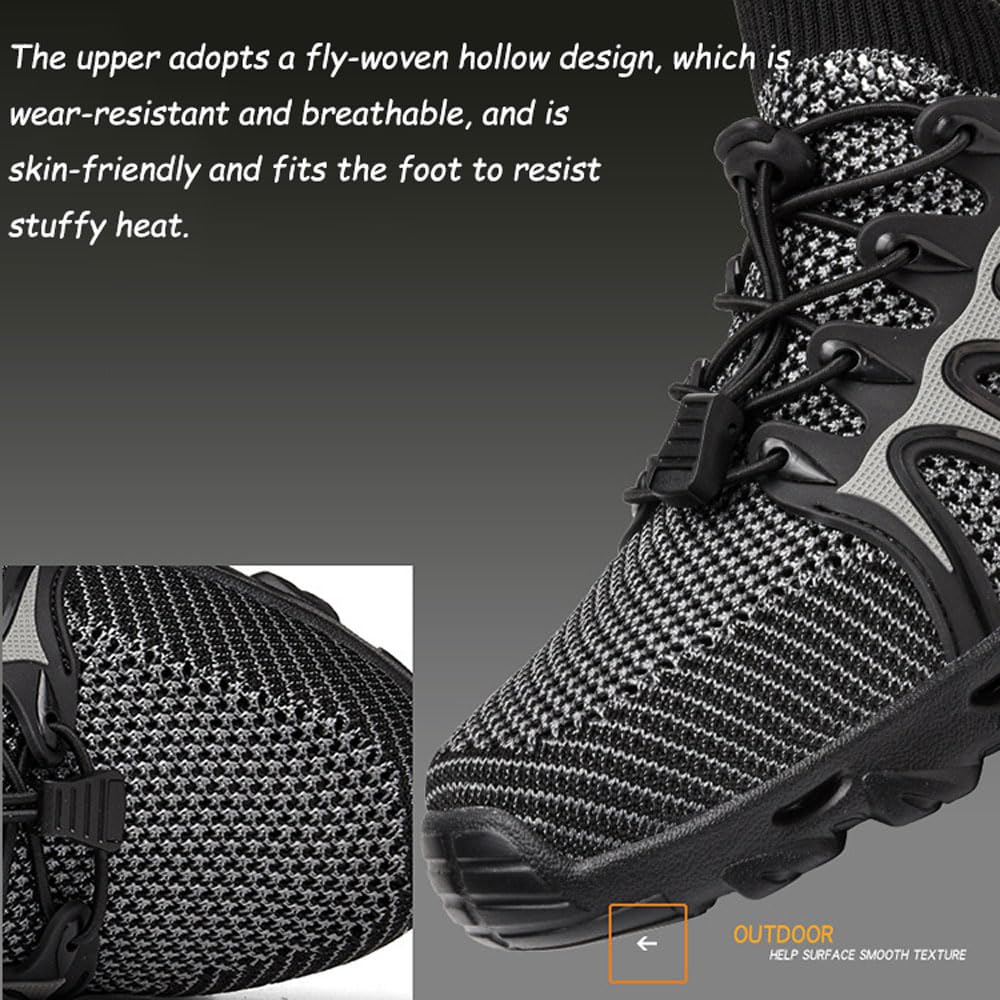 Barefoot Water Shoes for Men & Women - Non-Slip Aqua Sports Shoes with Breathable Mesh, Quick-Dry Beach Hiking Shoes for Outdoor Activities, Swimming, Yoga & Summer Walking (EU 40-47) - Lightweight Sneakers for Beach, Pool & Water Sports