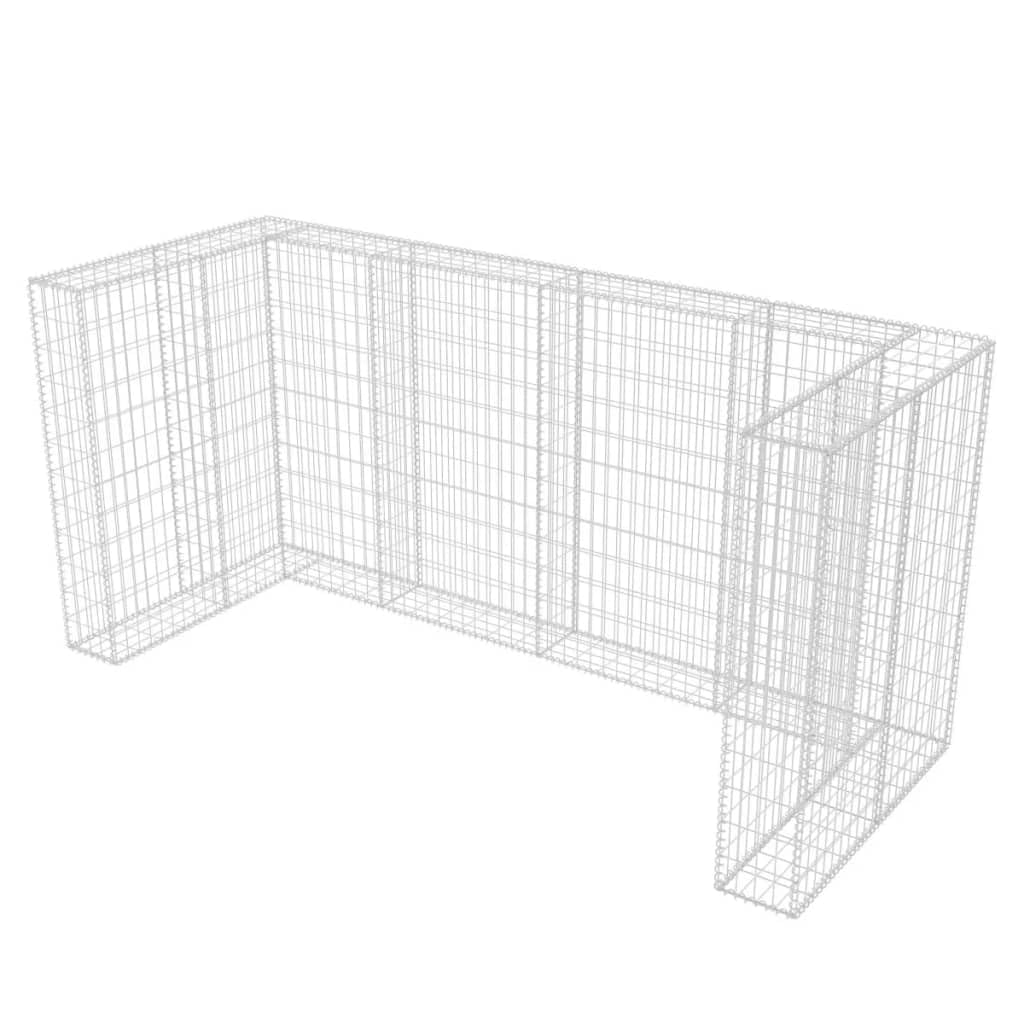 vidaXL Outdoor Garbage Can Storage - Steel Trash Can Enclosure Shed for Double Wheelie Bins | Patio, Yard & Garden Waste Management Solution | Weatherproof & Durable Design for Backyard Organization
