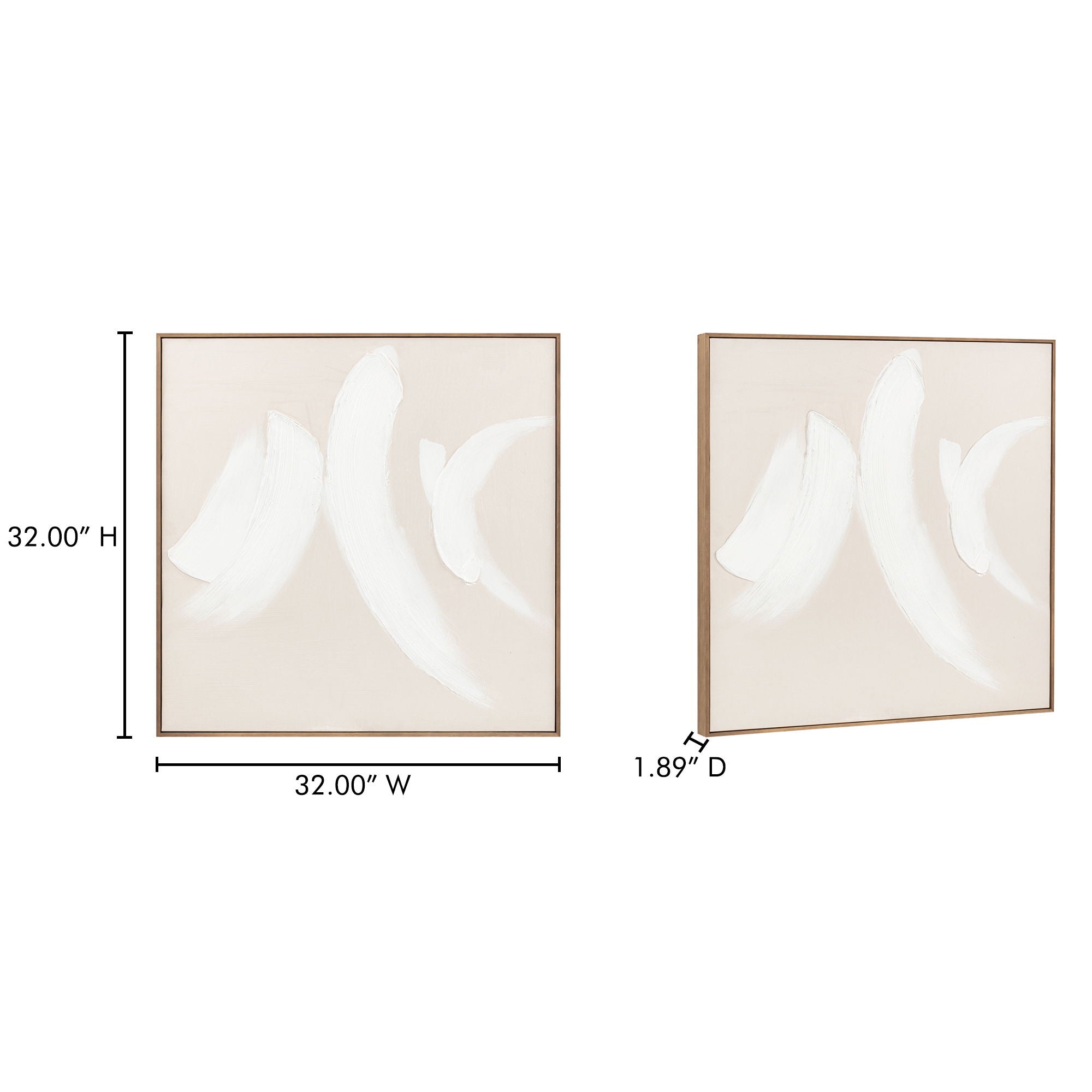 Chorus Framed Canvas Painting - Beige Abstract Wall Art for Living Room, Bedroom & Office Decor