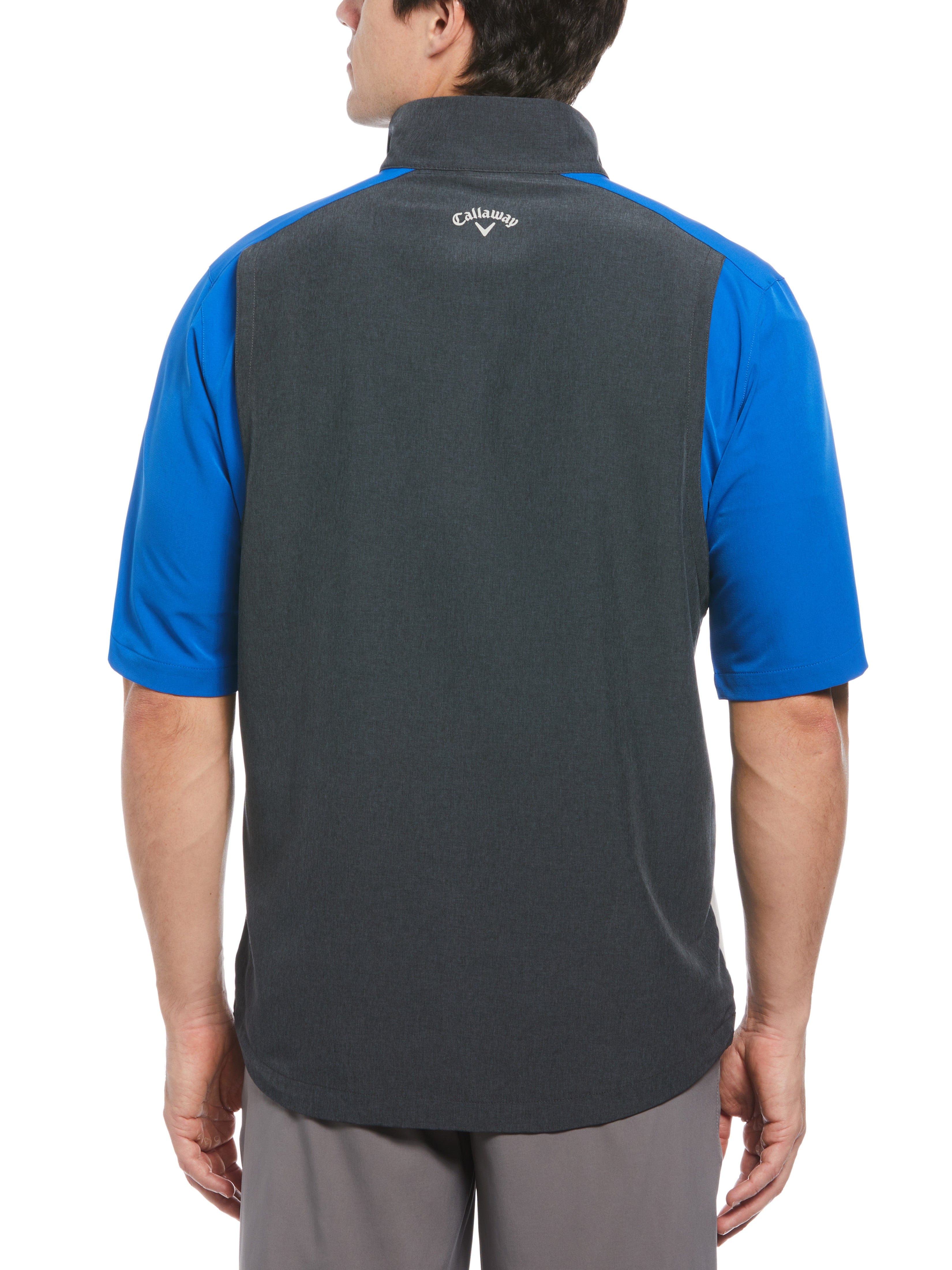Men's Heather Blocked Half Zip Golf Pullover - Lightweight & Breathable Performance Shirt for Golfing, Running & Outdoor Activities