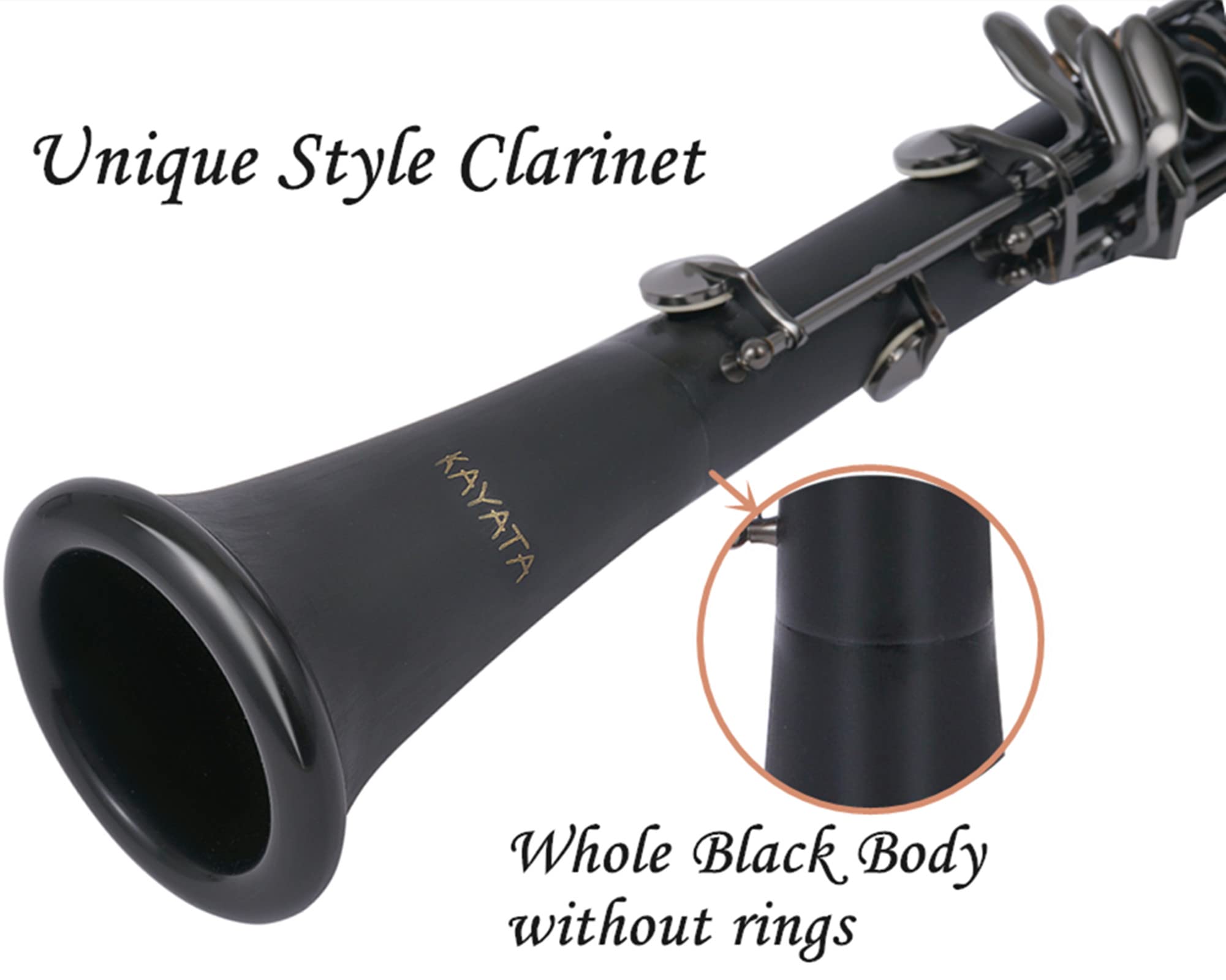 Professional B Flat Clarinet for Students - Black Nickel Plated with Reeds, Cleaning Kit & Durable Canvas Case | Perfect for School Bands, Music Lessons & Beginner Practice