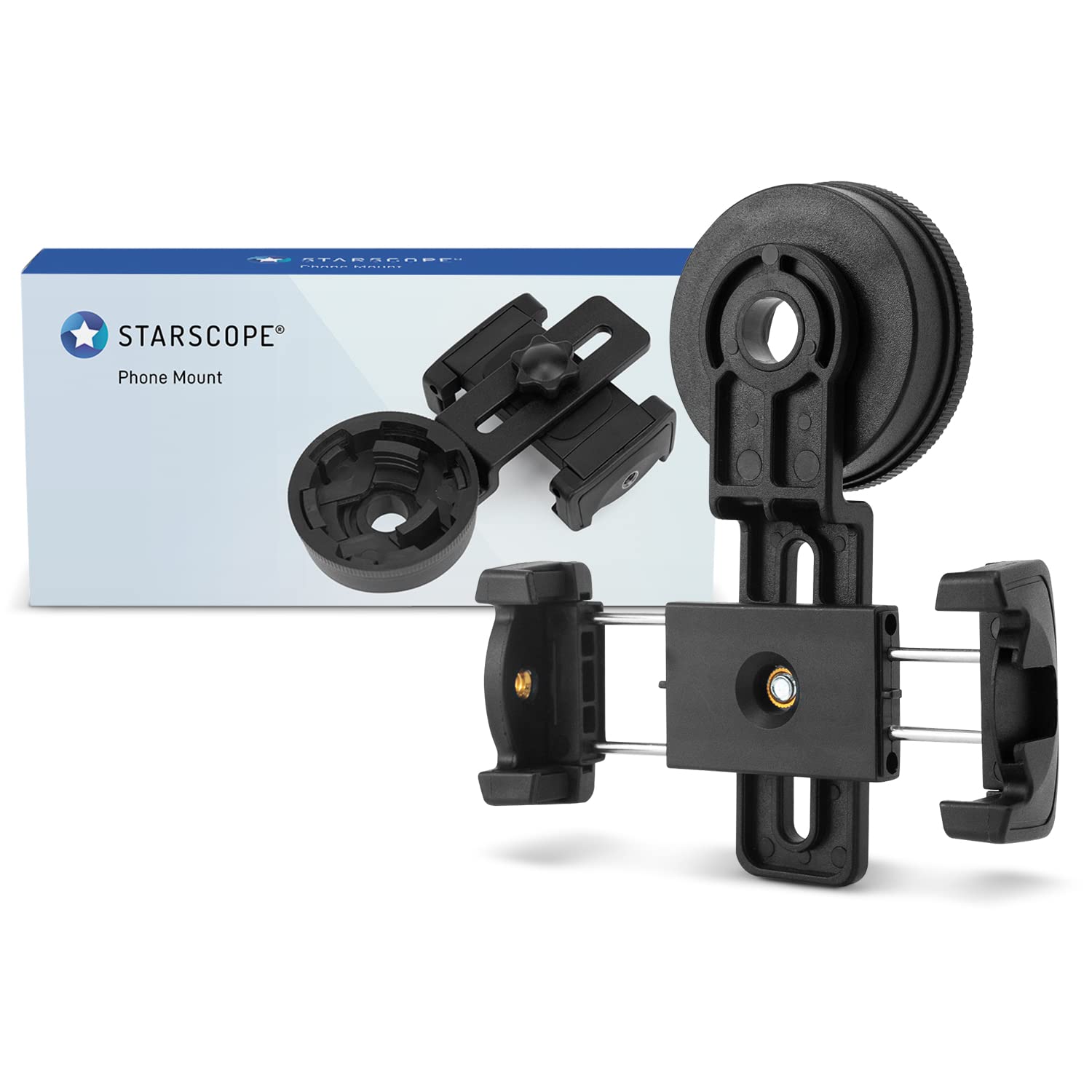 STARSCOPE Universal Phone Telescope Adapter - Adjustable Smartphone Mount for Binoculars, Spotting Scopes & Monoculars | Fits Most Phones Up to 110mm | Easy Setup for Bird Watching, Stargazing & Outdoor Adventures