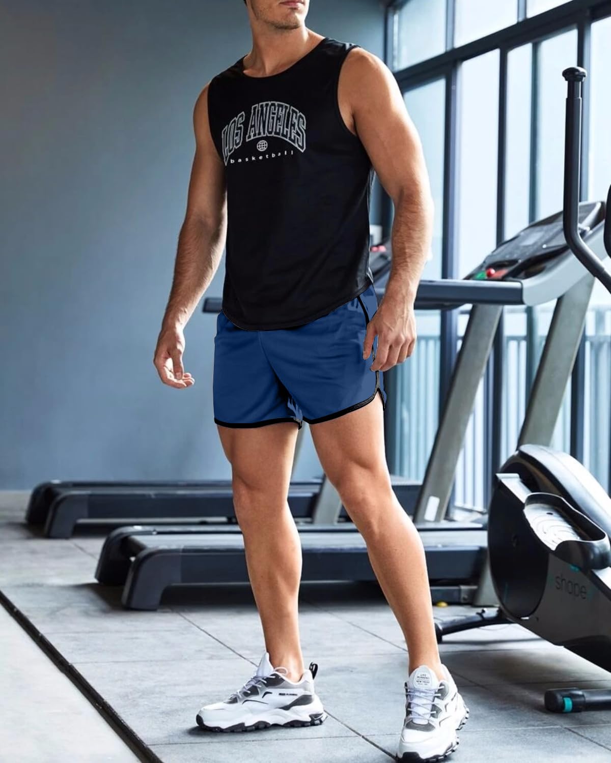 OEBLD Men's 3 Inch Running Shorts - Lightweight Breathable Quick-Dry Workout Shorts with Zipper Pockets for Jogging, Gym & Outdoor Sports