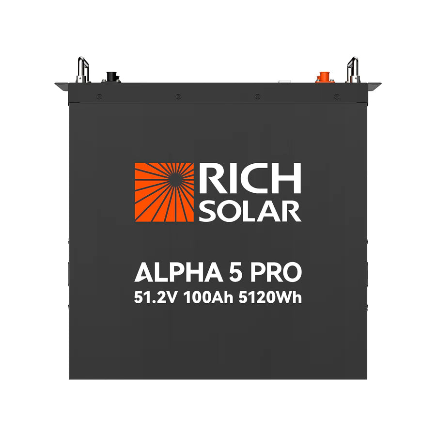 Rich Solar Server Rack Battery [Alpha 5] - 48V 100Ah LiFePO4 Lithium Iron Phosphate Battery | 5000Wh Energy Storage | 10-Year Warranty | for Solar Power Systems, Off-Grid Living & Home Backup Power