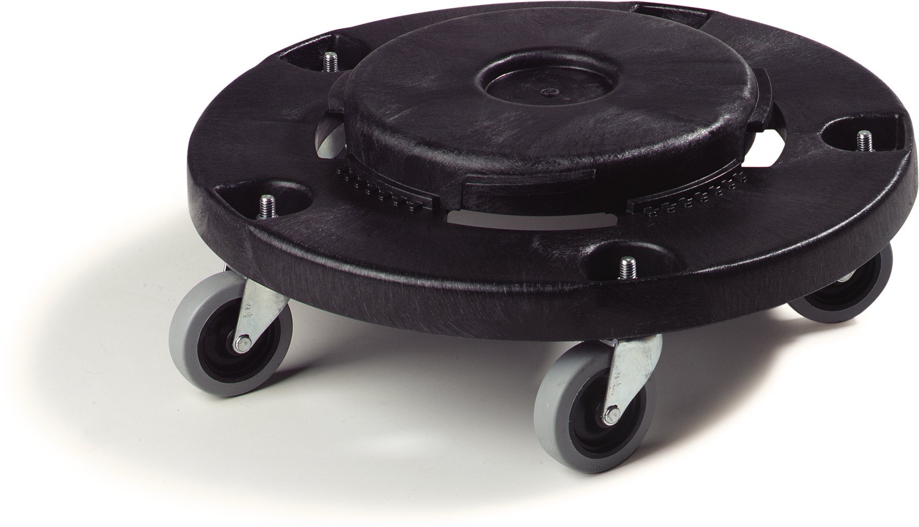 SPARTA Bronco Trash Can Dolly with Twist-Lock Mechanism - Heavy Duty Polypropylene Utility Cart for 17.88 x 17.88 Inch Bronco Trash Bins (Black) - Perfect for Garage, Kitchen, Office & Outdoor Waste Management