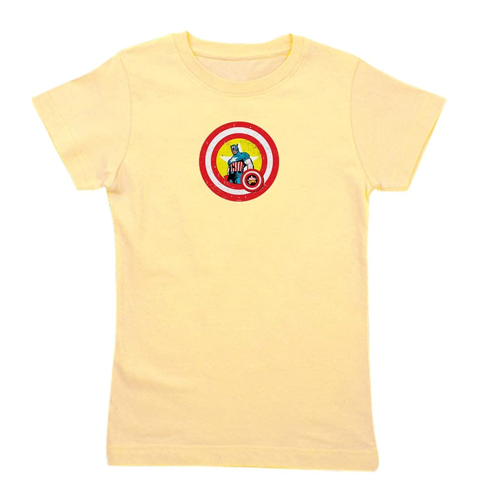 Captain America Girls Slim Fit T-Shirt | Superhero Graphic Tee for Women & Teens | Casual Wear, Cosplay & Marvel Fan Gifts