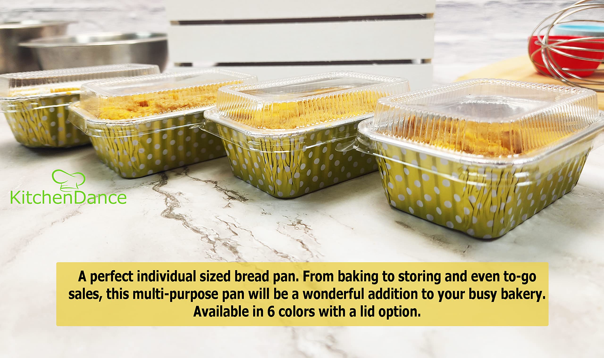 KitchenDance 6oz Disposable Aluminum Mini Loaf Pans - 1000 Pack Silver (No Lids) | Perfect for Baking Individual Breads, Brownies & Desserts | Commercial & Home Kitchen Use