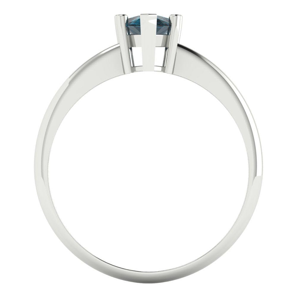 1.0 ct Natural London Blue Pear Cut Solitaire Engagement Ring - 14k White Gold Bridal Jewelry for Women | Anniversary, Proposal & Wedding Gift Idea