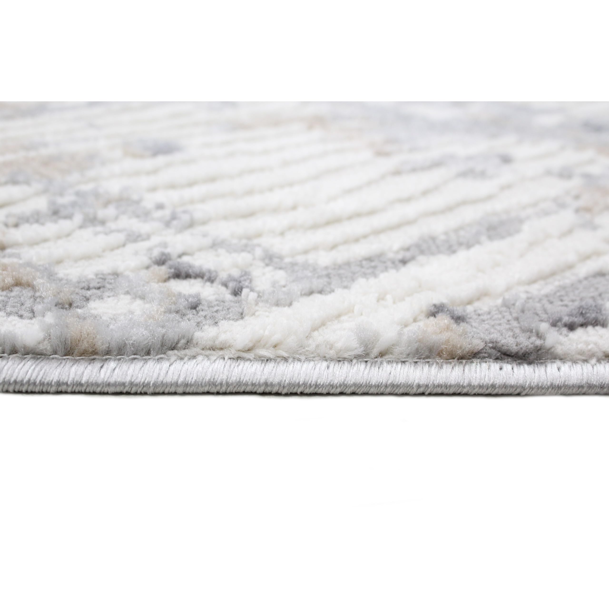 Bashian Collection Area Rug - Premium Power Loom Polypropylene & Polyester - Non-Slip Runner Rug for Entryway, Living Room, Bedroom - 7.6’ x 9.6’ Ivory Grey - Soft & Durable Home Decor for Modern Houses & Apartments