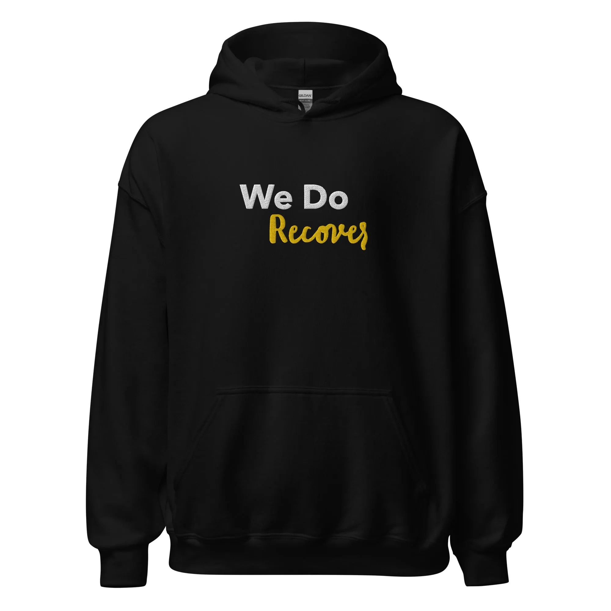 We Do Recover! Embroidered Unisex Hoodie - Comfortable Pullover Sweatshirt for Men & Women - Perfect for Casual Wear, Gym, and Outdoor Activities