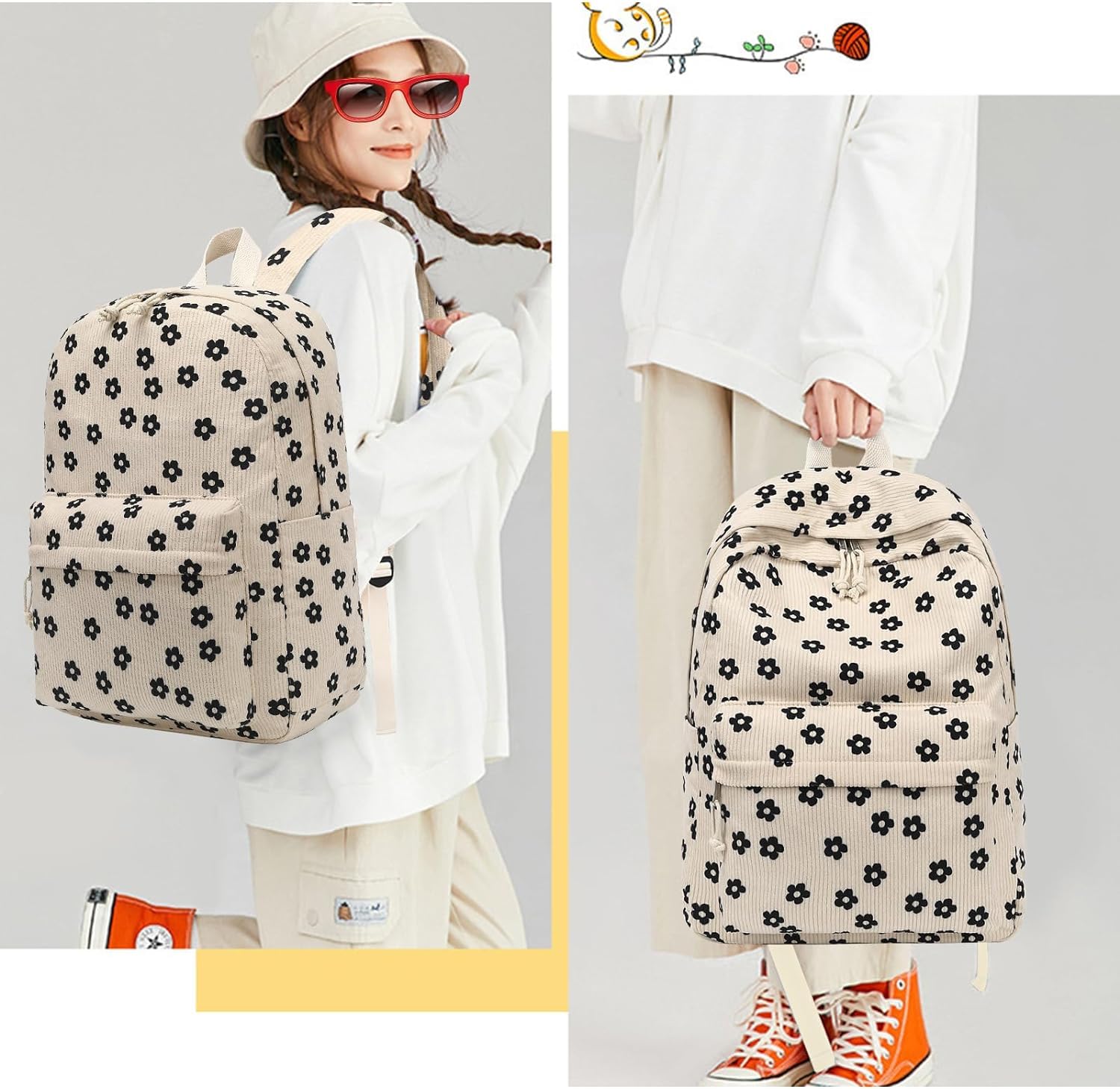 Bluboon Girls Kids Backpack with Lunch Box - Cute Preschool & Kindergarten Bookbag Set for Toddler School, Travel & Daily Use