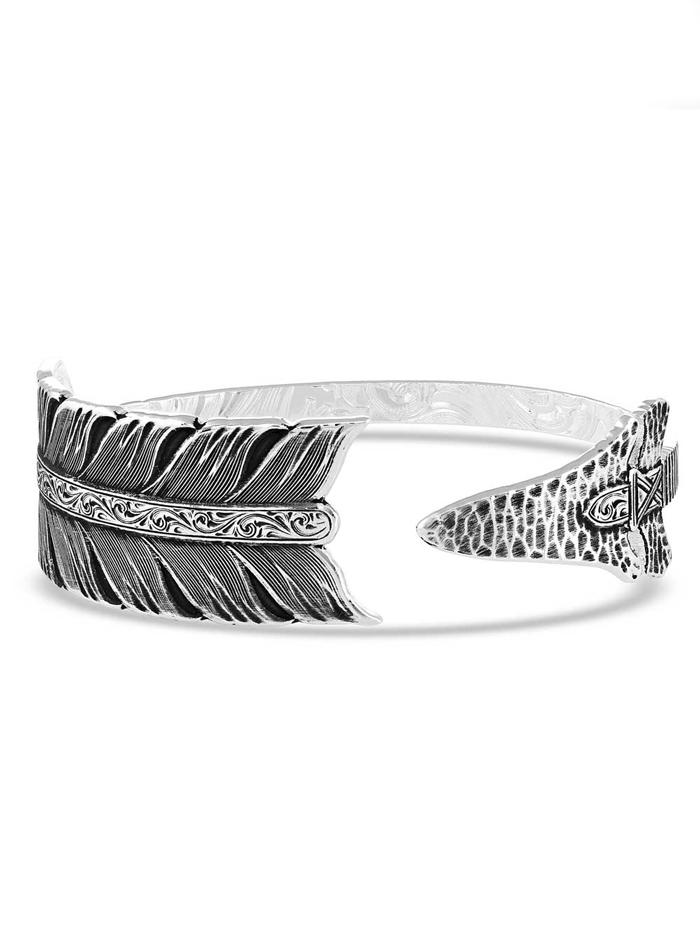 Montana Silversmiths BC4885 Women's Timber Ridge Arrow Cuff Bracelet in Sterling Silver - Perfect for Western Fashion, Boho Style & Everyday Wear
