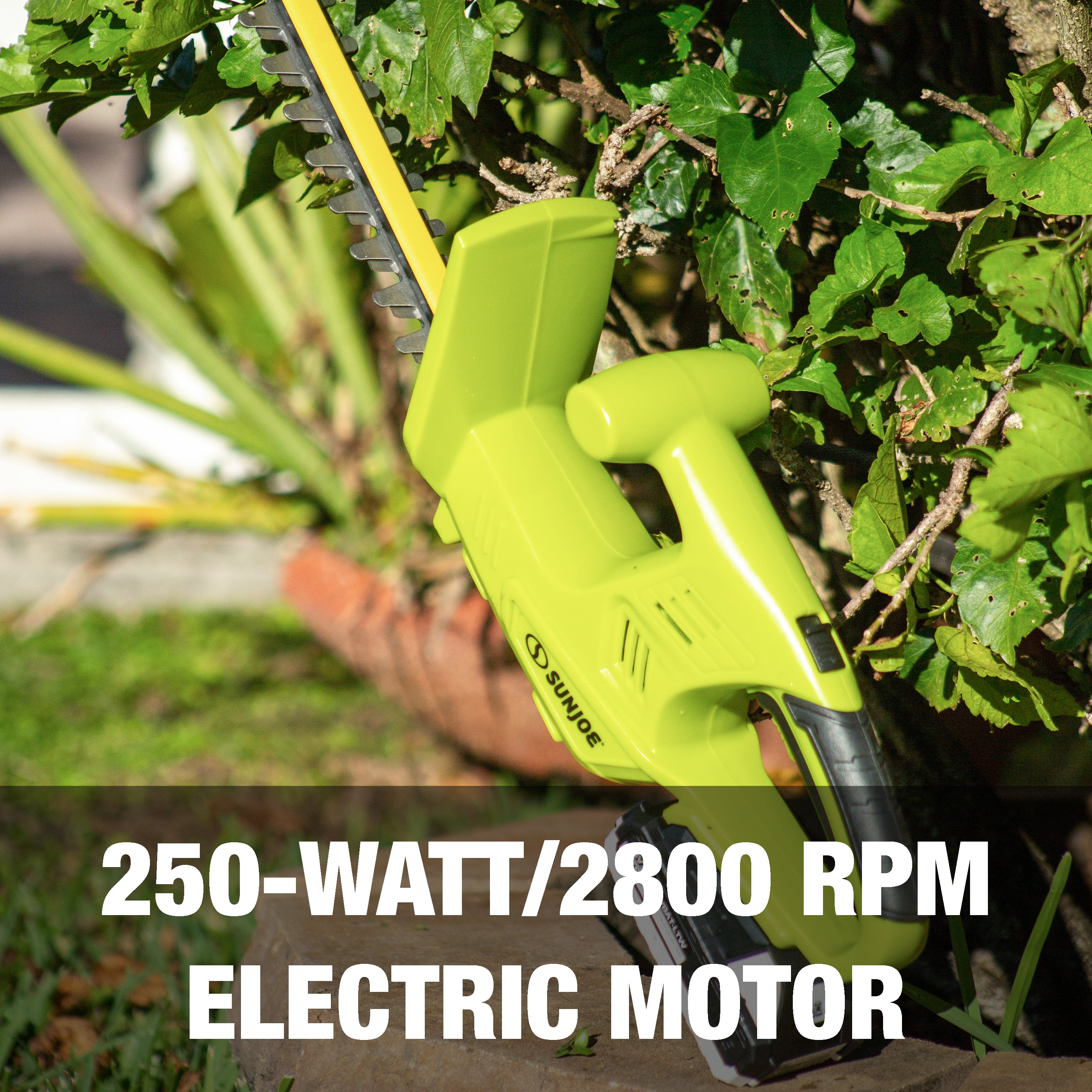 Sun Joe 24V HT18 CT Cordless Hedge Trimmer - 5/8 Inch Cutting Capacity | 24 Volt Lithium-Ion Battery Powered | Lightweight Handheld Shrub Trimmer for Garden Landscaping & Yard Maintenance