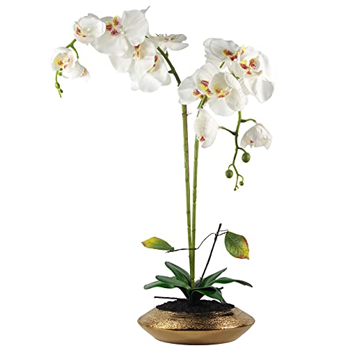 70cm White Gold Ceramic Planter