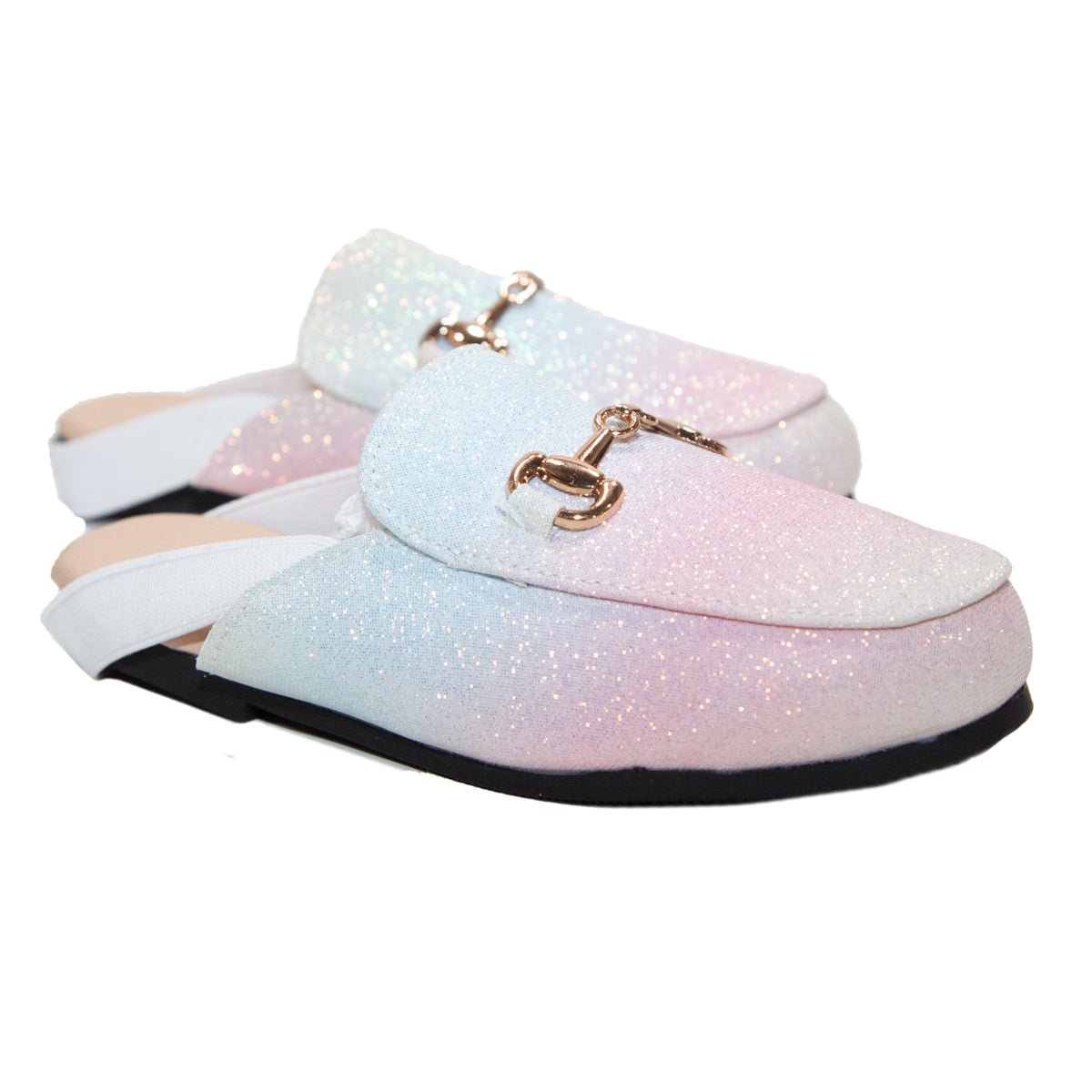 UNICORN OMBRÉ SHIMMER SLINGBACK SHOES - Women's Glitter Heels for Party, Wedding & Special Occasions