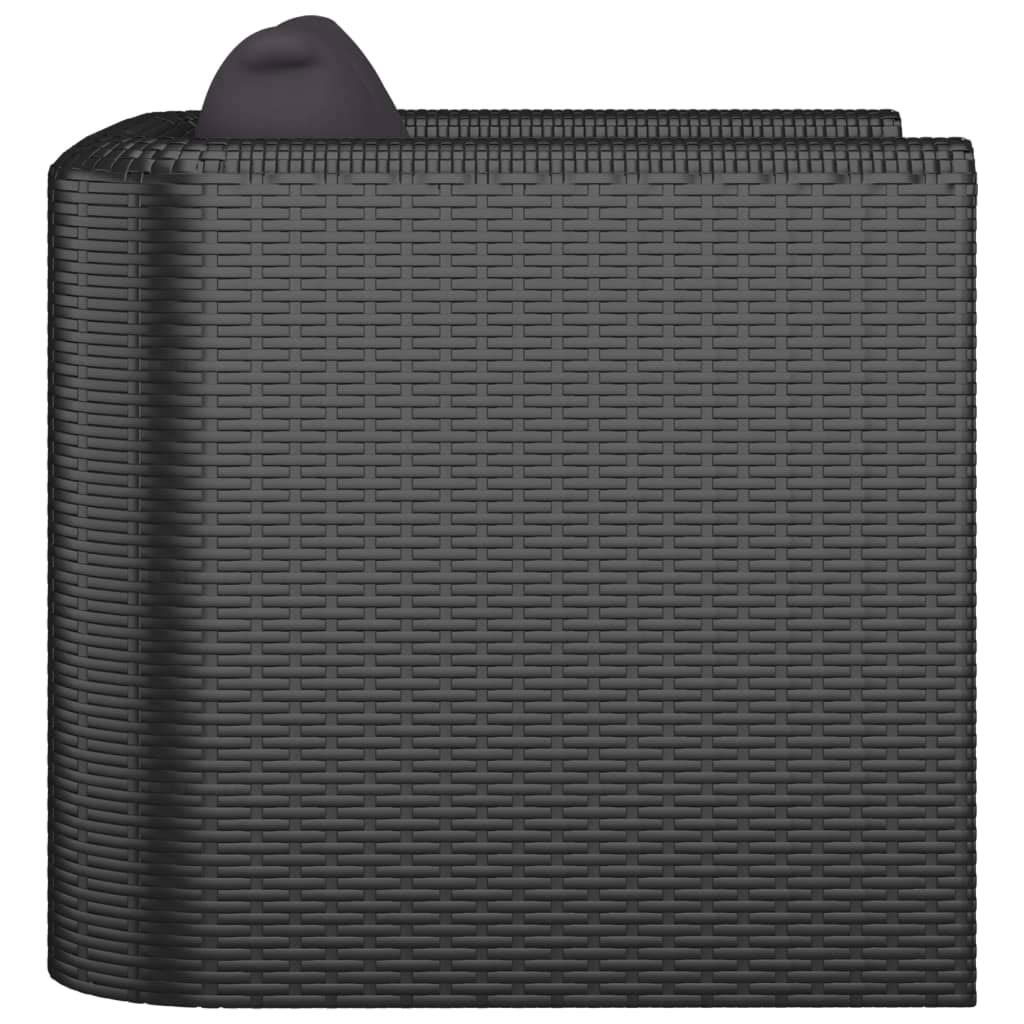 Outdoor Single Sofa with Cushions - Black Poly Rattan Patio Furniture for Backyard, Porch, Balcony - Comfortable Upholstered Seating for Relaxing, Lounging & Entertaining Guests